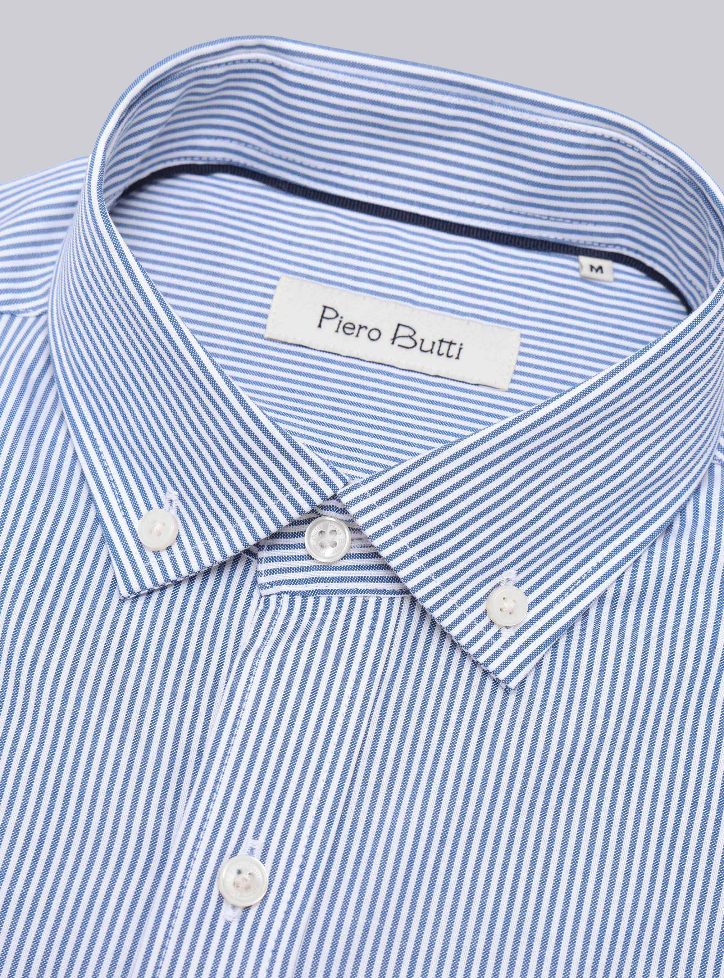 CAMISA RAYAS TAILORED FIT AZUL PIERO BUTTI - 5
