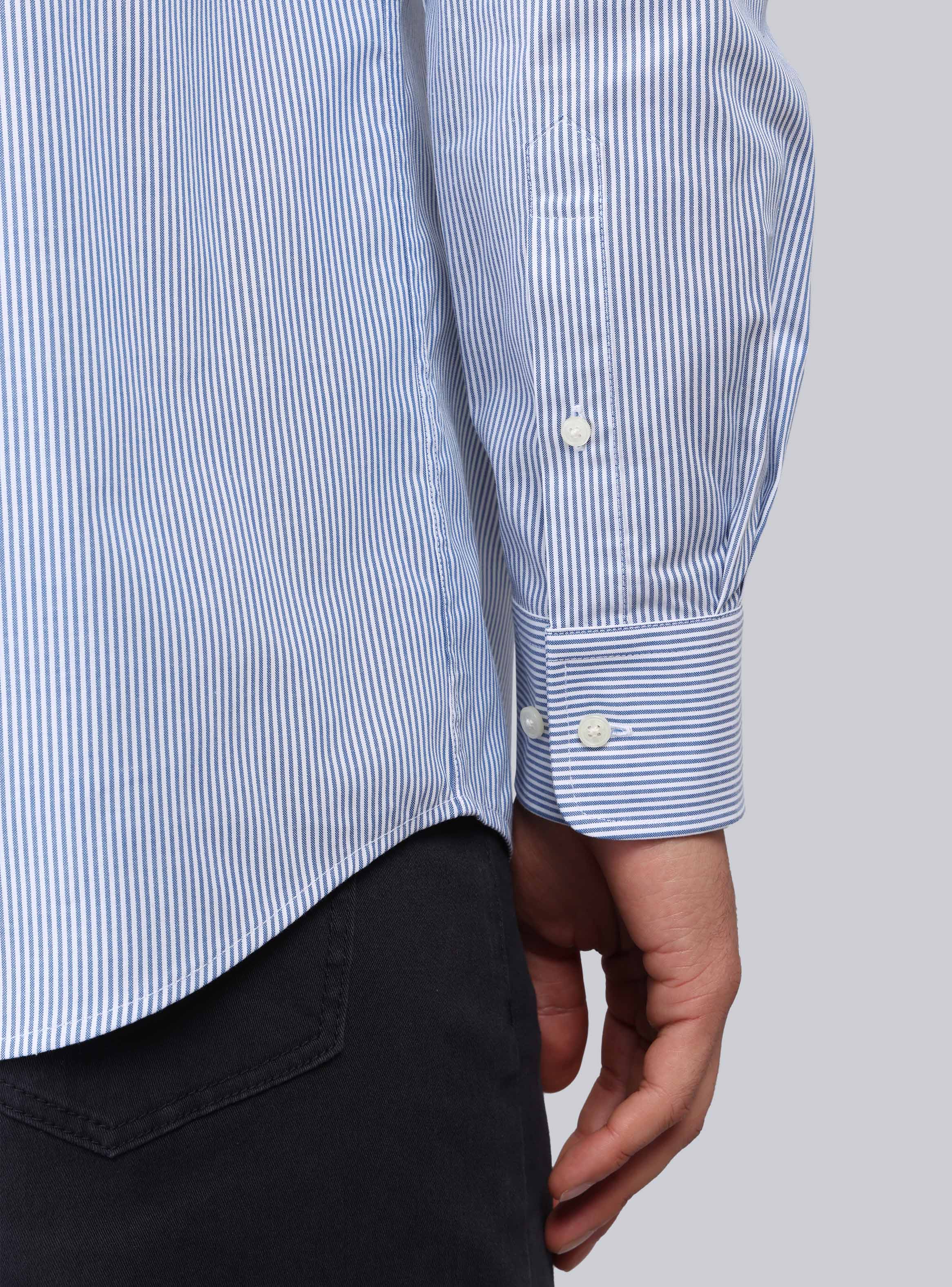 CAMISA RAYAS TAILORED FIT AZUL PIERO BUTTI - 6