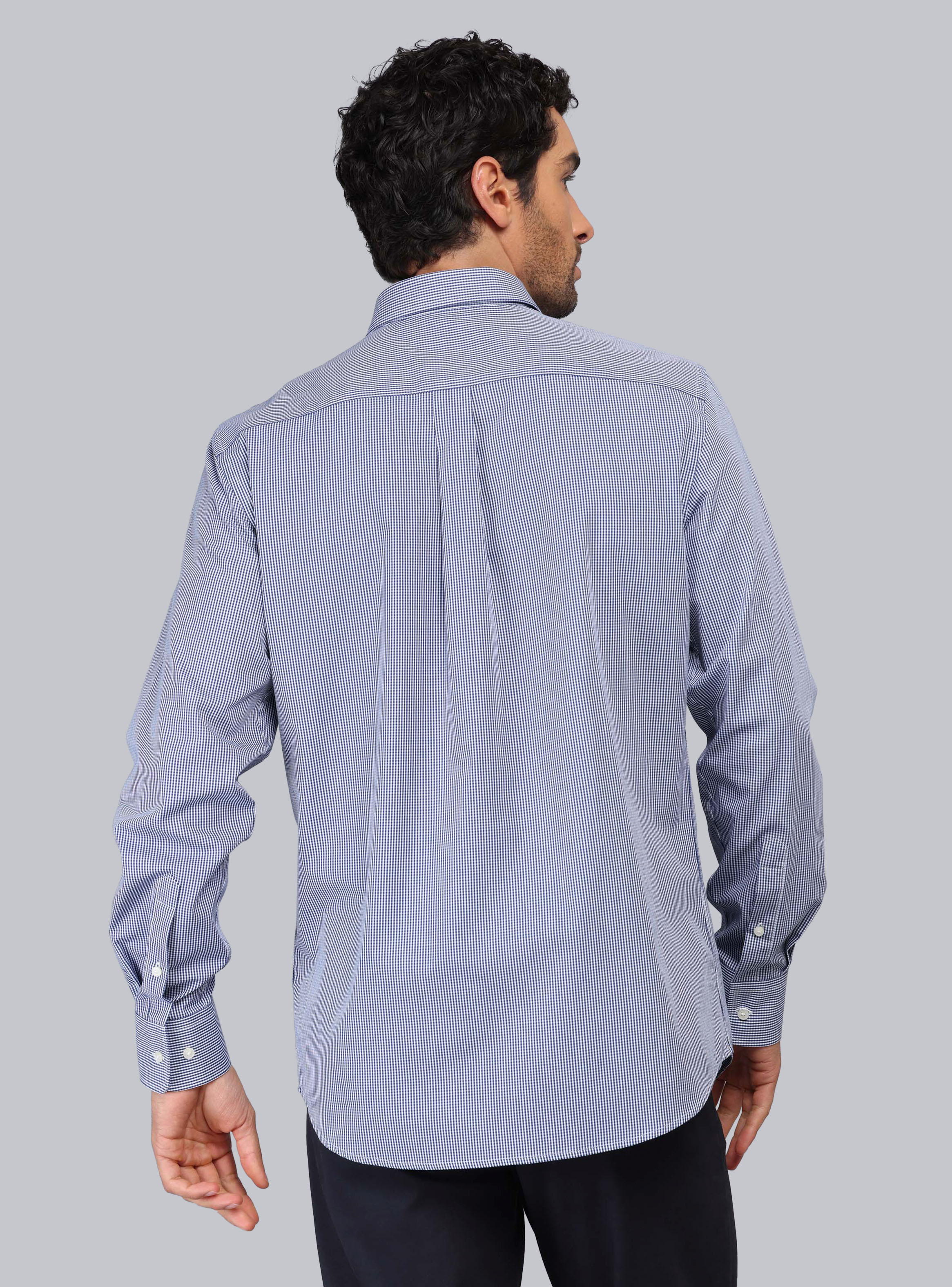 CAMISA CUADROS TAILORED FIT AZUL MARINO PIERO BUTTI - 2