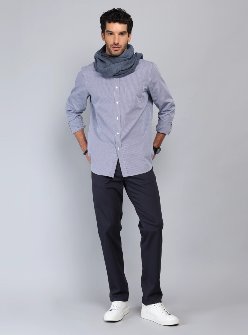CAMISA CUADROS TAILORED FIT AZUL MARINO PIERO BUTTI - 4