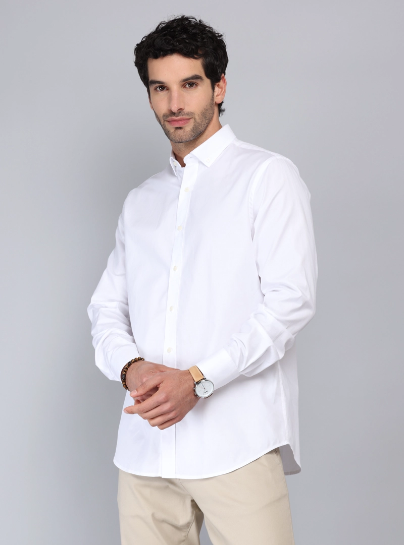 CAMISA TEXTURADA TAILORED FIT BLANCO PIERO BUTTI - 1