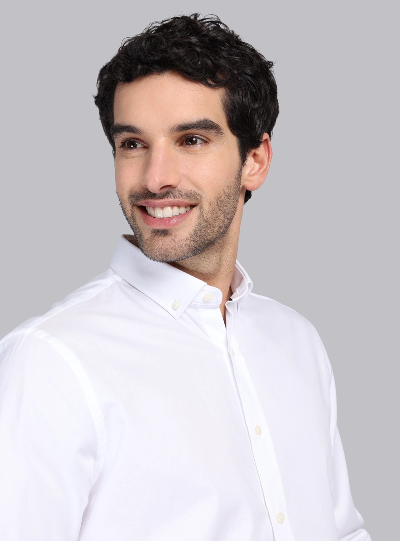 CAMISA TEXTURADA TAILORED FIT BLANCO PIERO BUTTI - 3