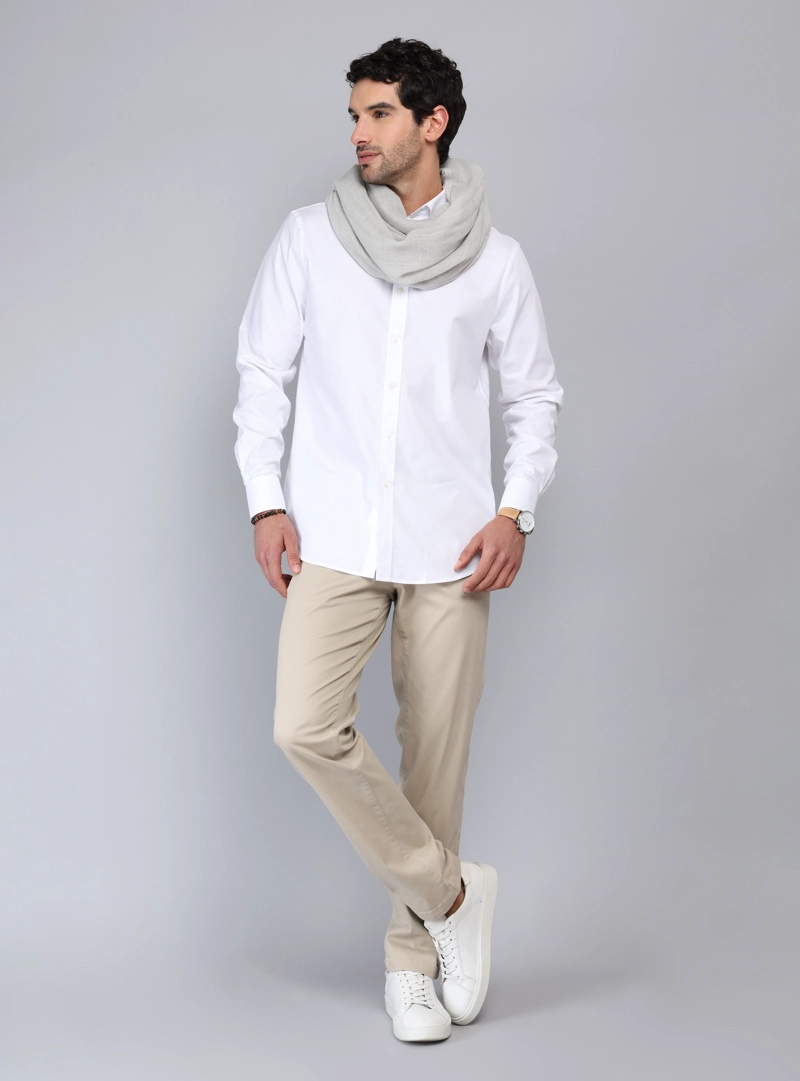 CAMISA TEXTURADA TAILORED FIT BLANCO PIERO BUTTI - 4