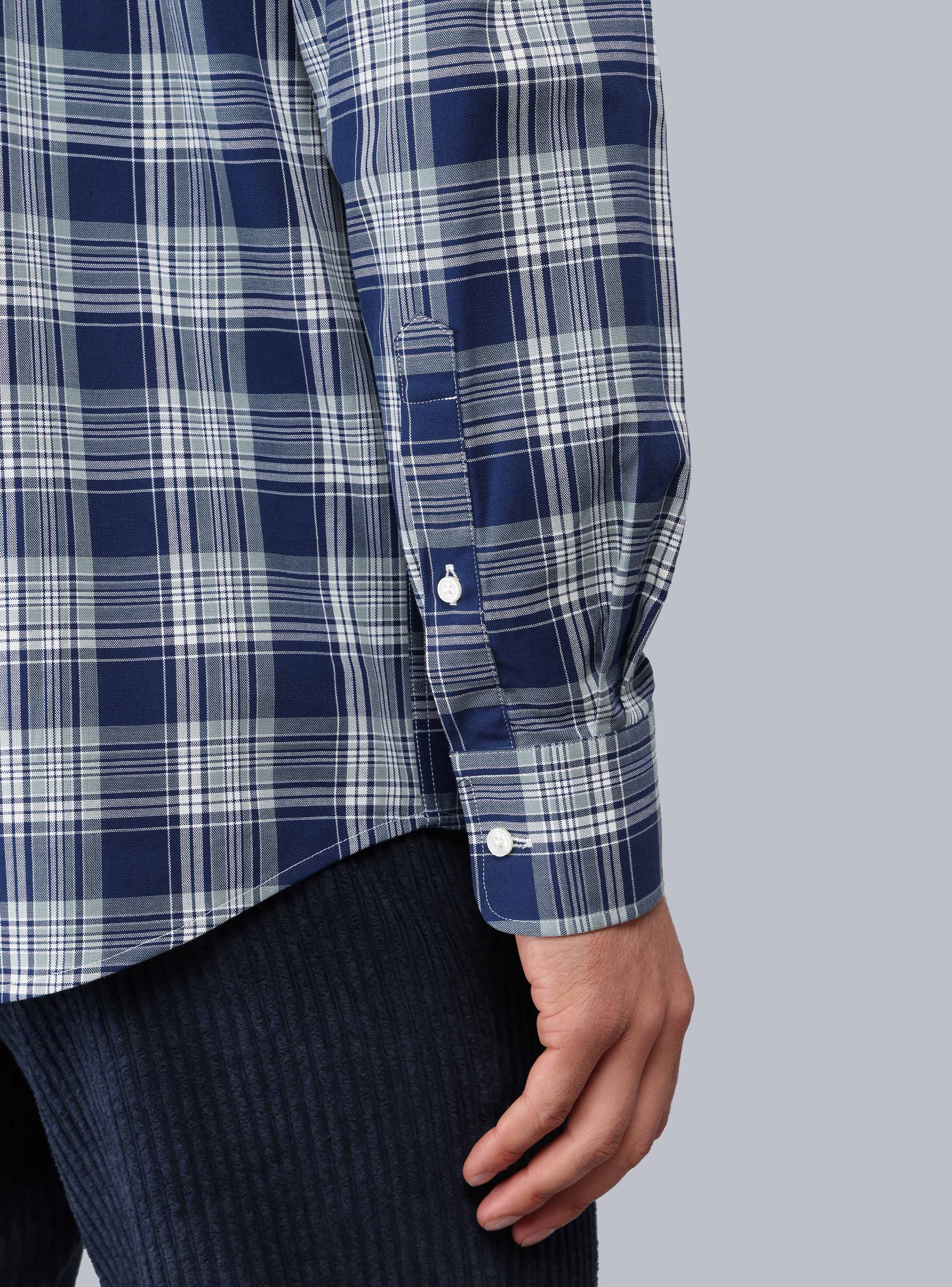 CAMISA CUADROS TAILORED FIT AZUL PIERO BUTTI - 6