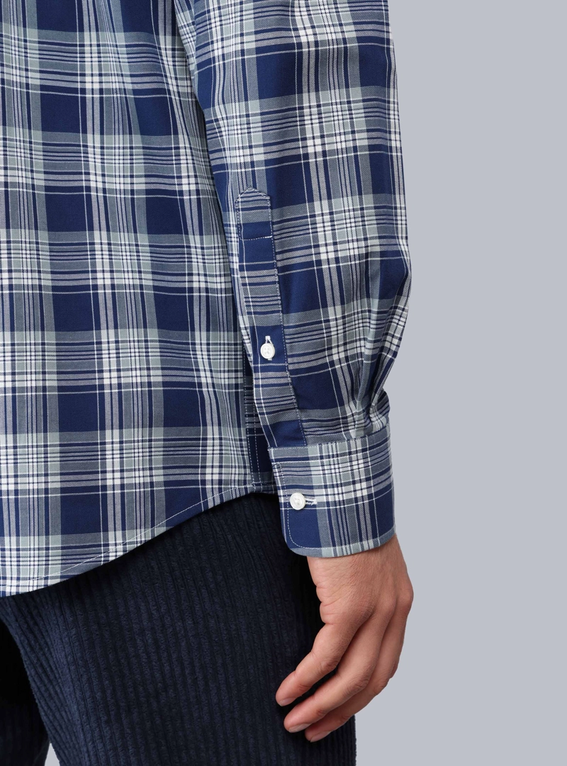 CAMISA CUADROS TAILORED FIT AZUL PIERO BUTTI - 6