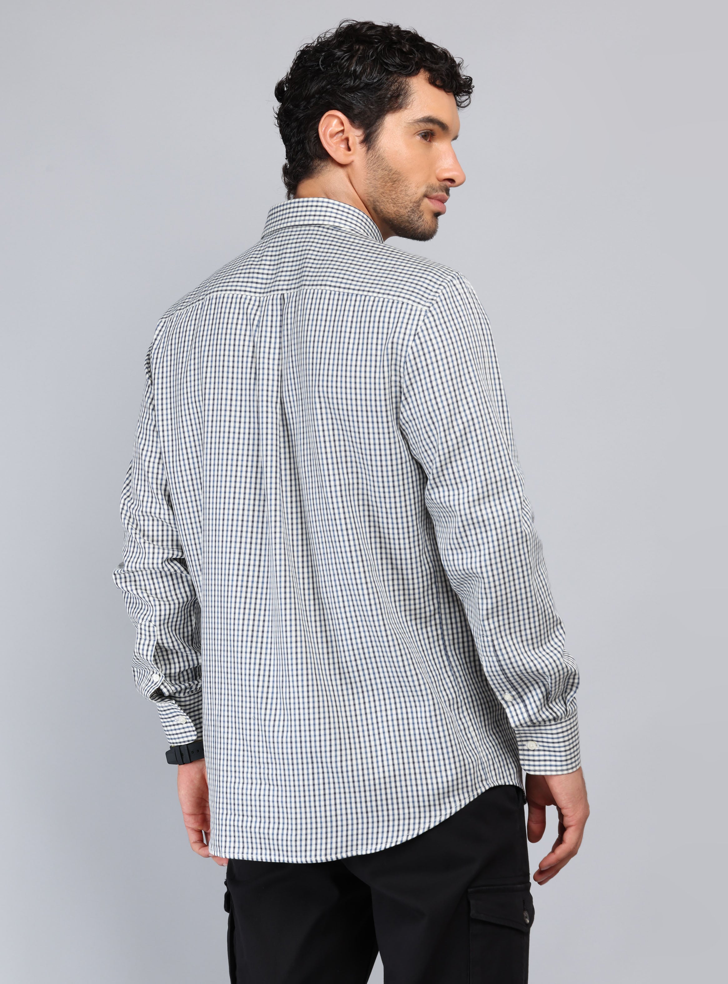 CAMISA CUADROS TAILORED FIT AZUL MARINO PIERO BUTTI - 2