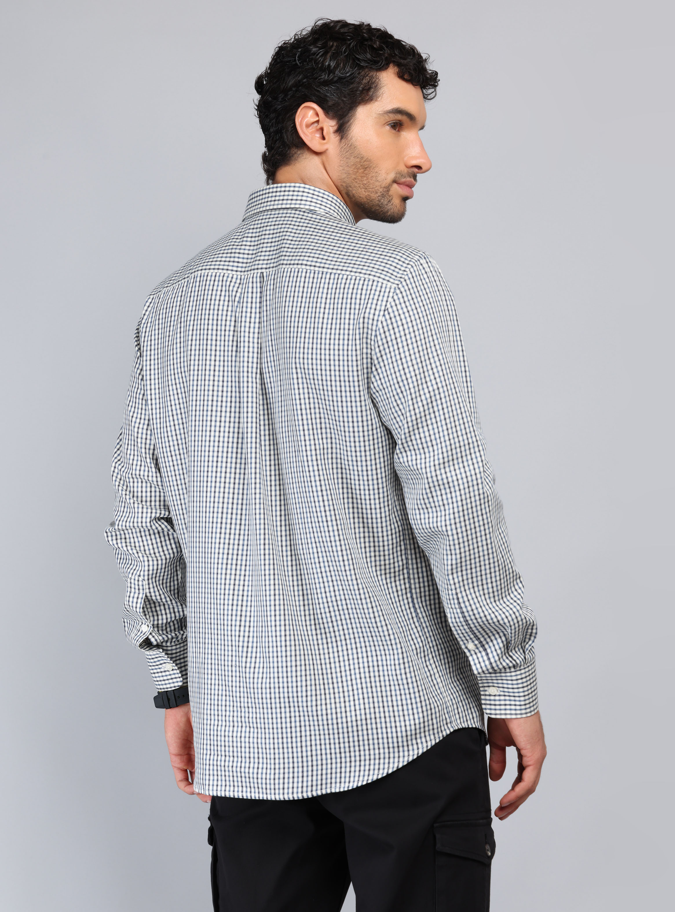 CAMISA CUADROS TAILORED FIT AZUL MARINO PIERO BUTTI - 2