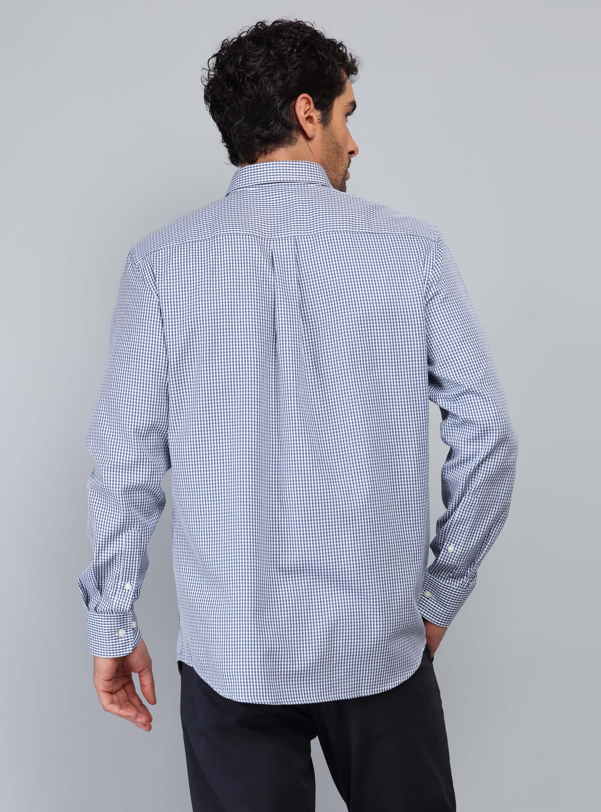 CAMISA CUADROS TAILORED FIT AZUL MARINO PIERO BUTTI - 2