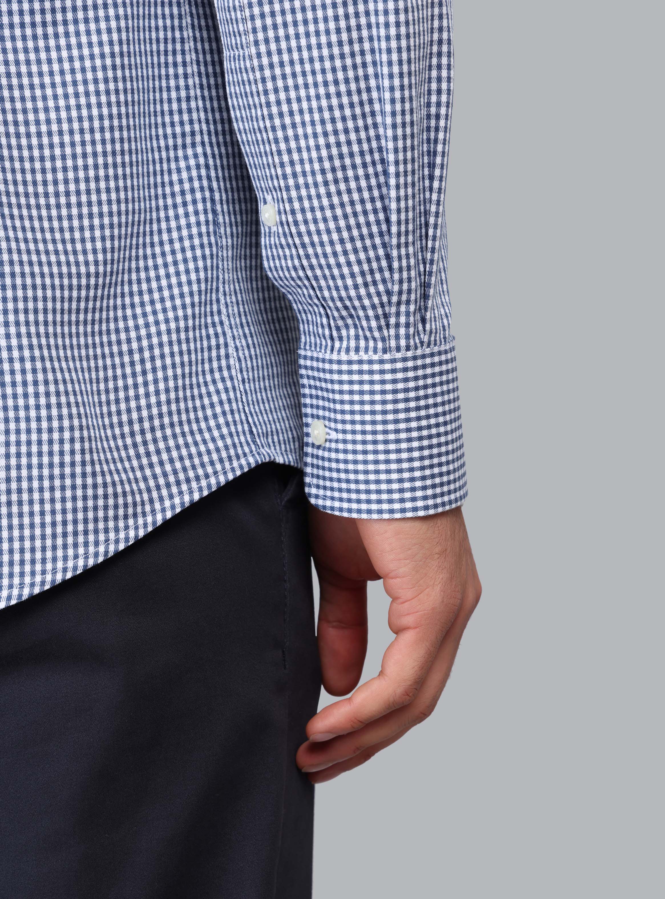 CAMISA CUADROS TAILORED FIT AZUL MARINO PIERO BUTTI - 6