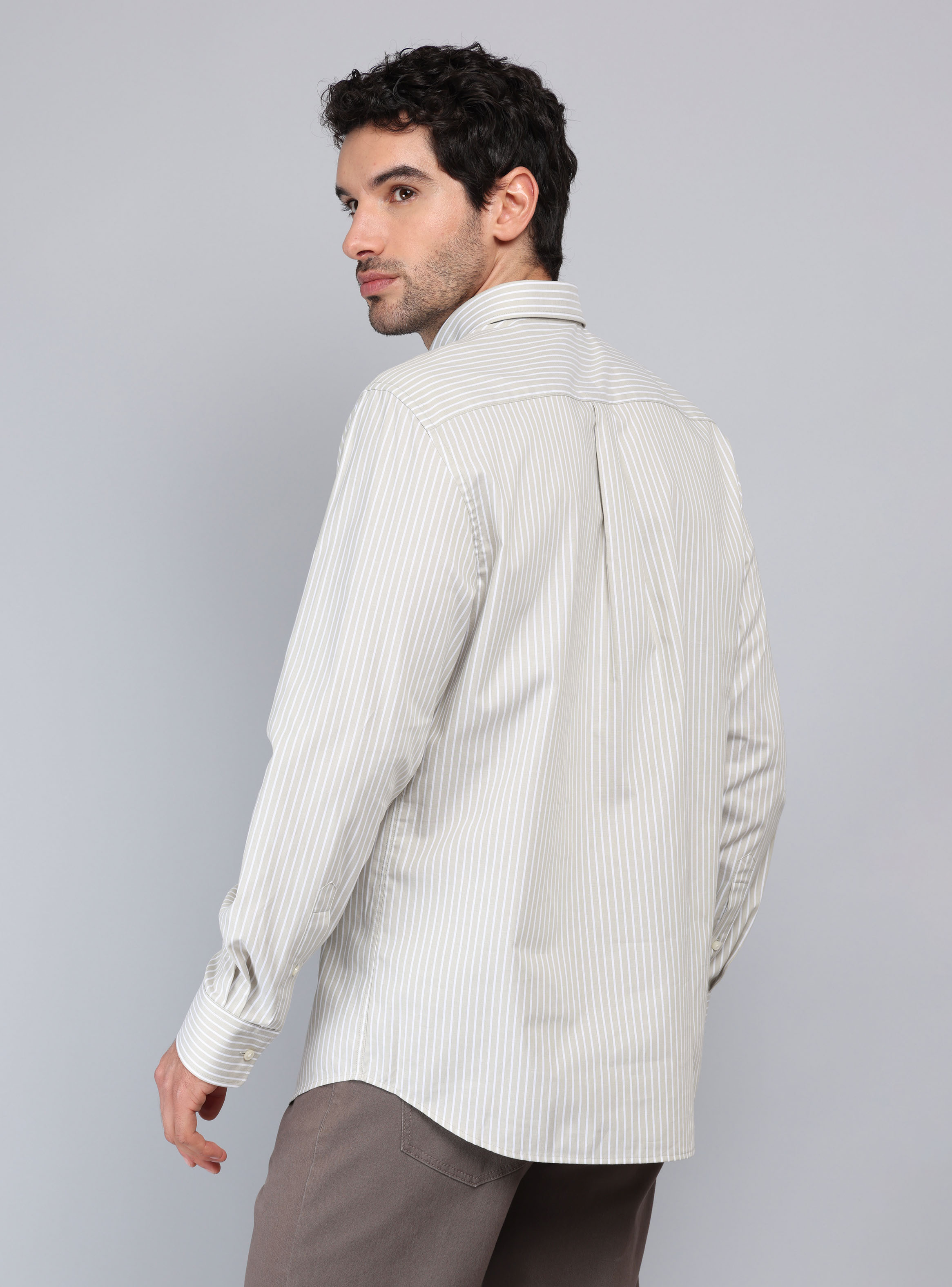 CAMISA RAYAS TAILORED FIT BEIGE PIERO BUTTI - 2