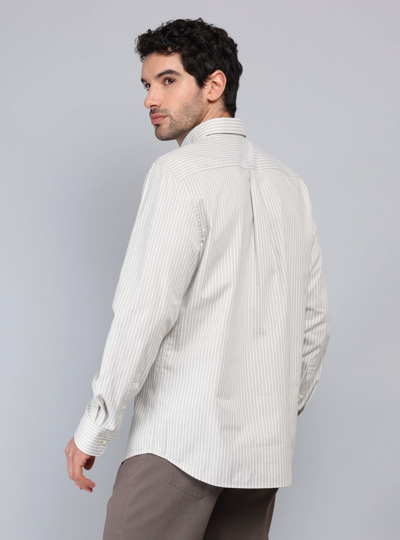 CAMISA RAYAS TAILORED FIT BEIGE PIERO BUTTI - 2