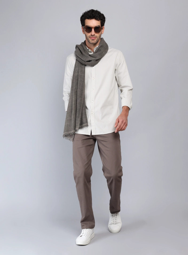 CAMISA RAYAS TAILORED FIT BEIGE PIERO BUTTI - 4