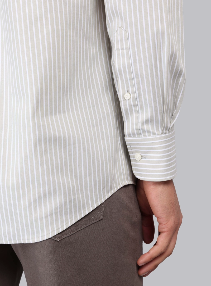 CAMISA RAYAS TAILORED FIT BEIGE PIERO BUTTI - 6