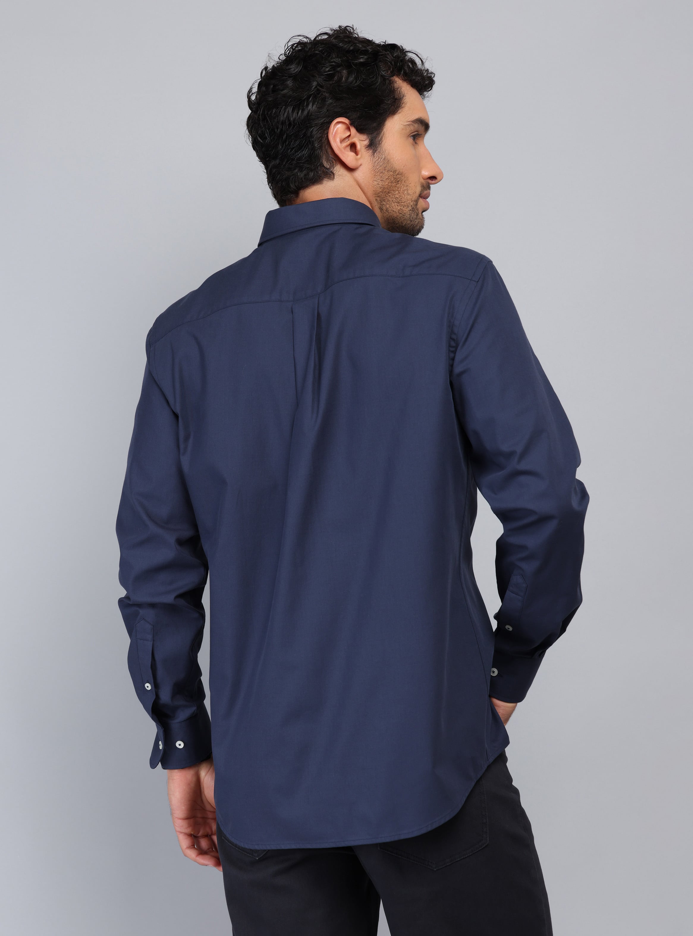 CAMISA TEXTURADA TAILORED FIT AZUL MARINO PIERO BUTTI - 2