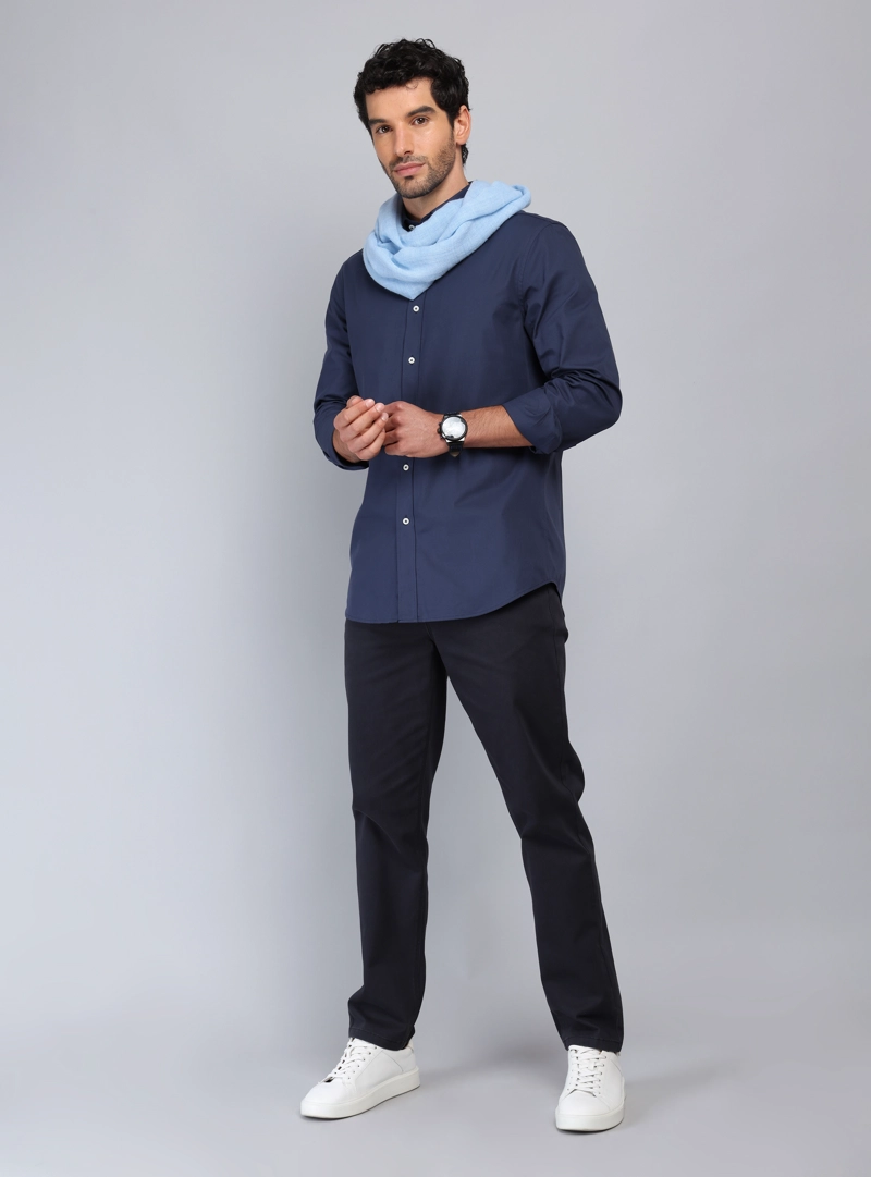 CAMISA TEXTURADA TAILORED FIT AZUL MARINO PIERO BUTTI - 4