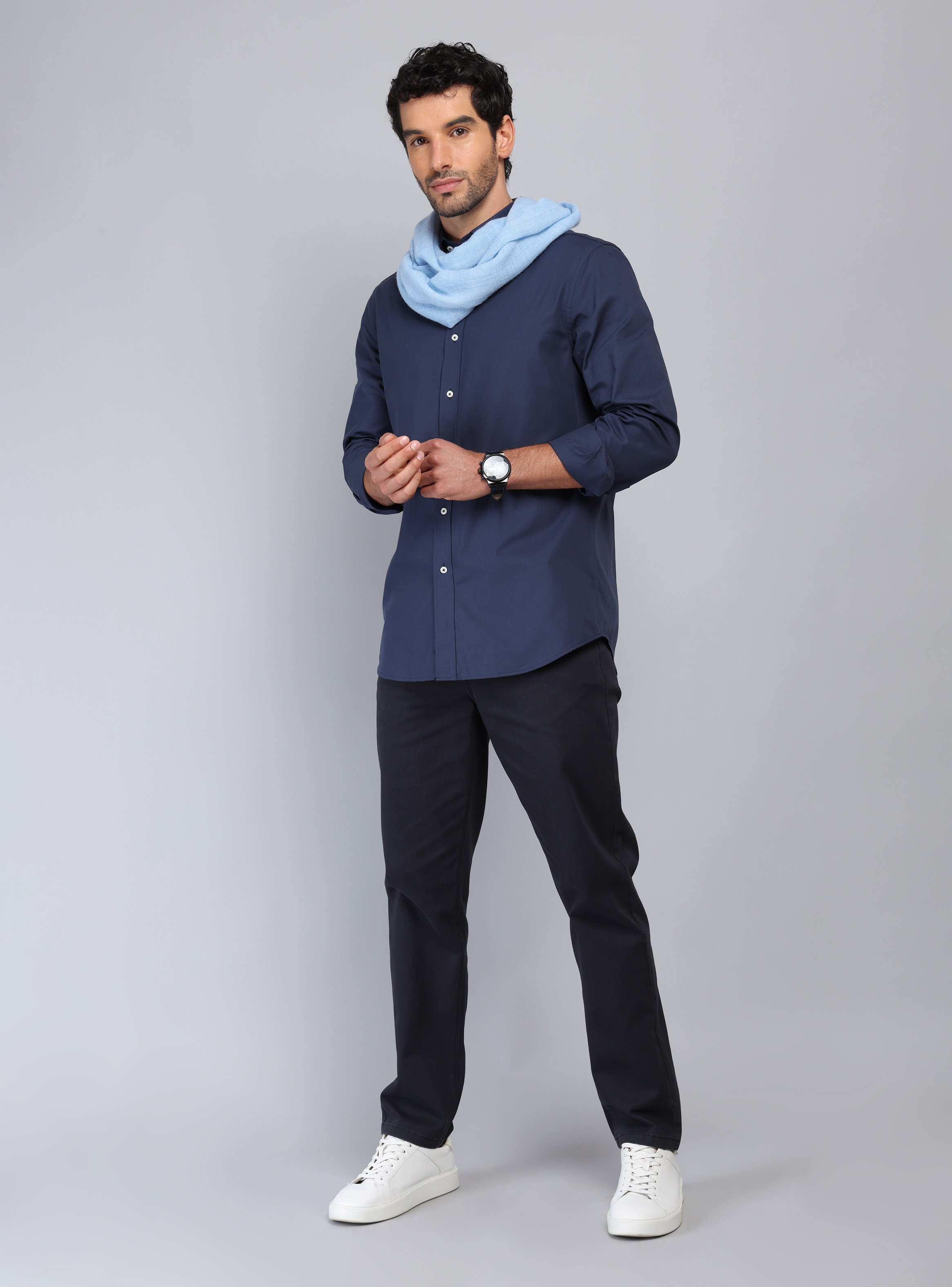 CAMISA TEXTURADA TAILORED FIT AZUL MARINO PIERO BUTTI - 4