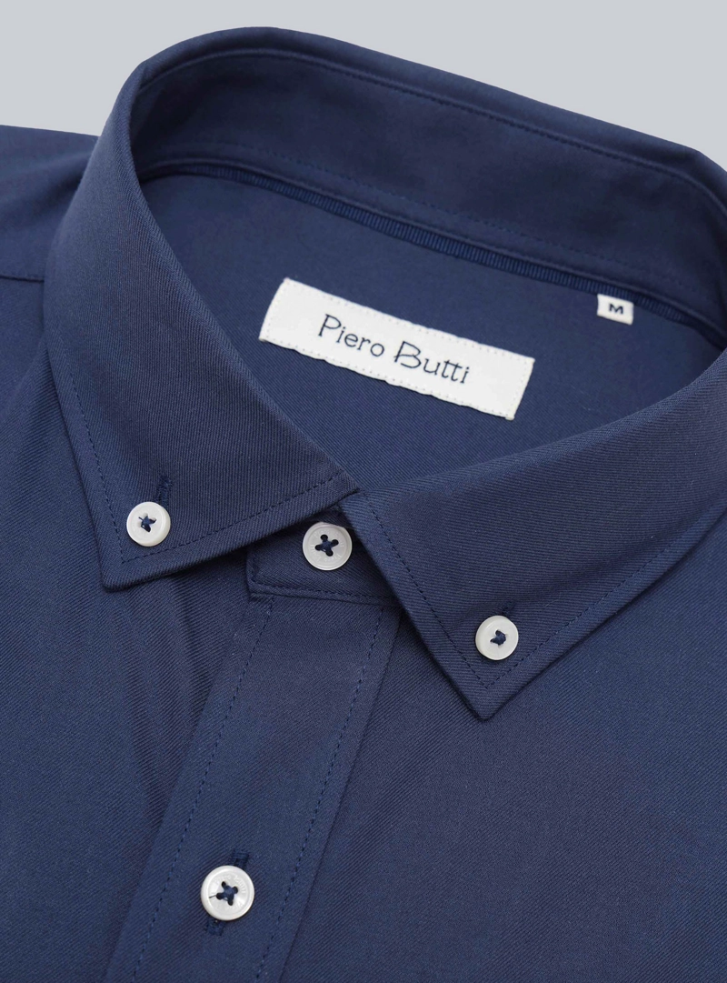 CAMISA TEXTURADA TAILORED FIT AZUL MARINO PIERO BUTTI - 5
