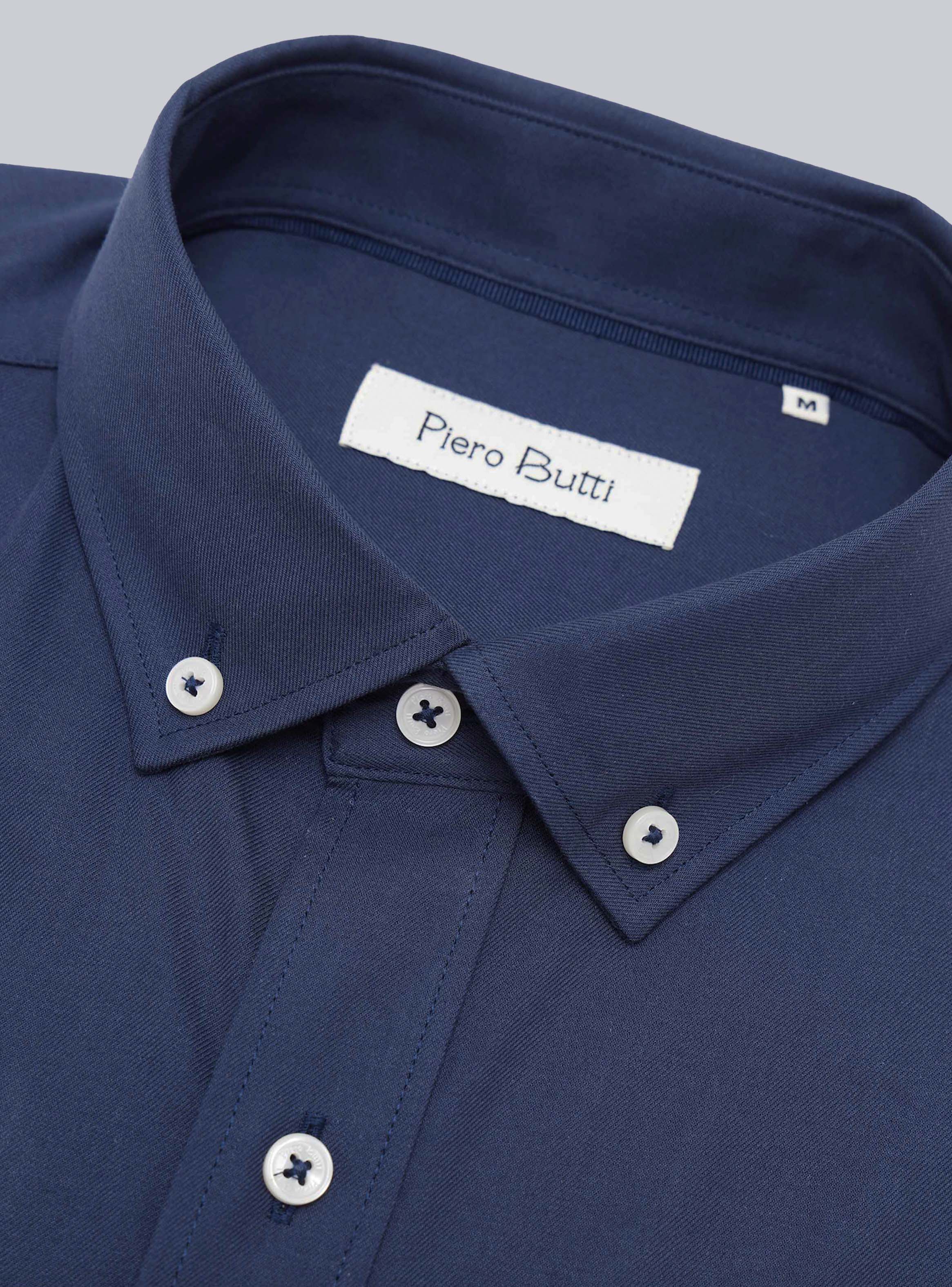 CAMISA TEXTURADA TAILORED FIT AZUL MARINO PIERO BUTTI - 5