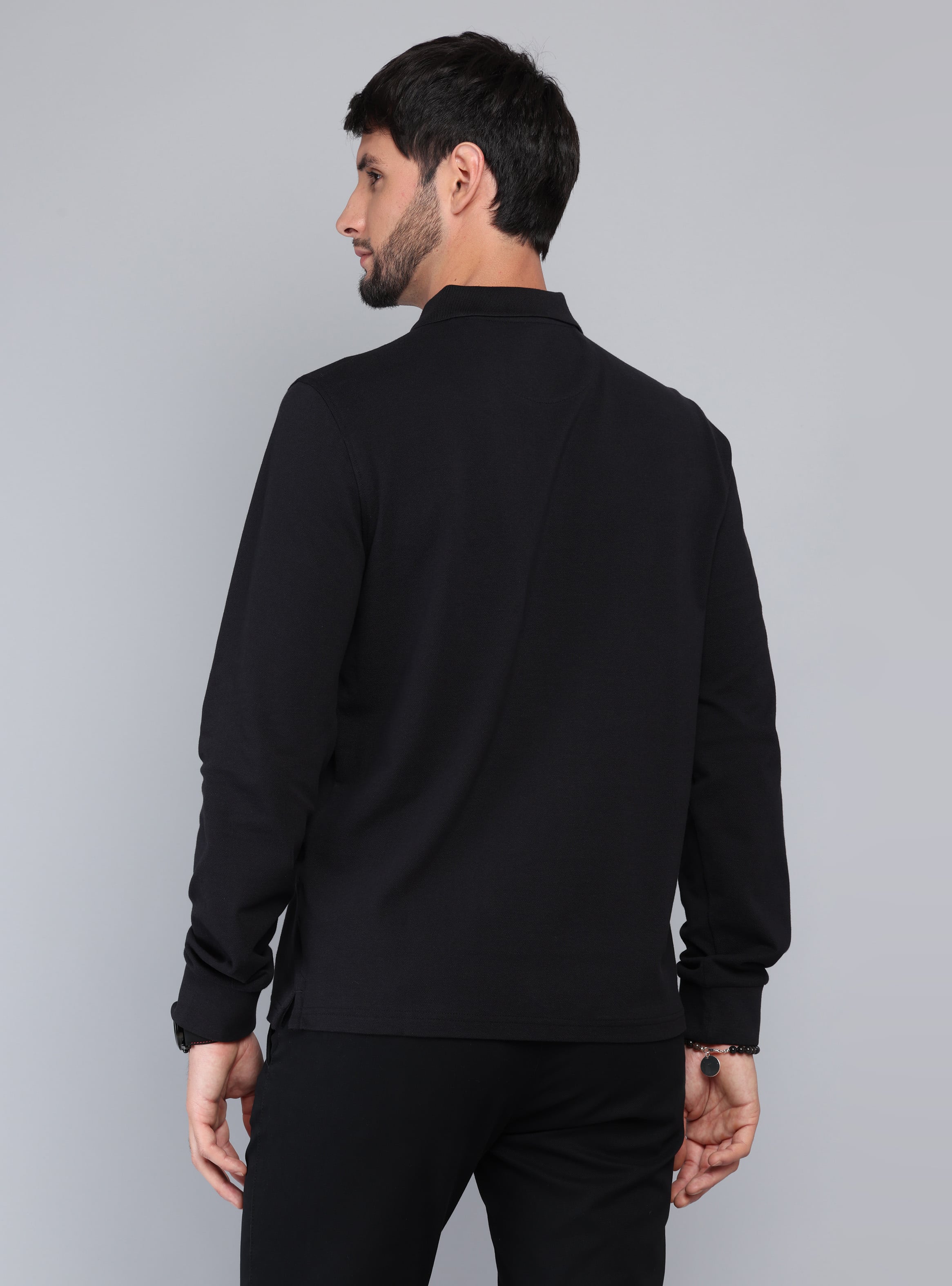POLERA PIQUE REGULAR FIT NEGRO ARROW - 2