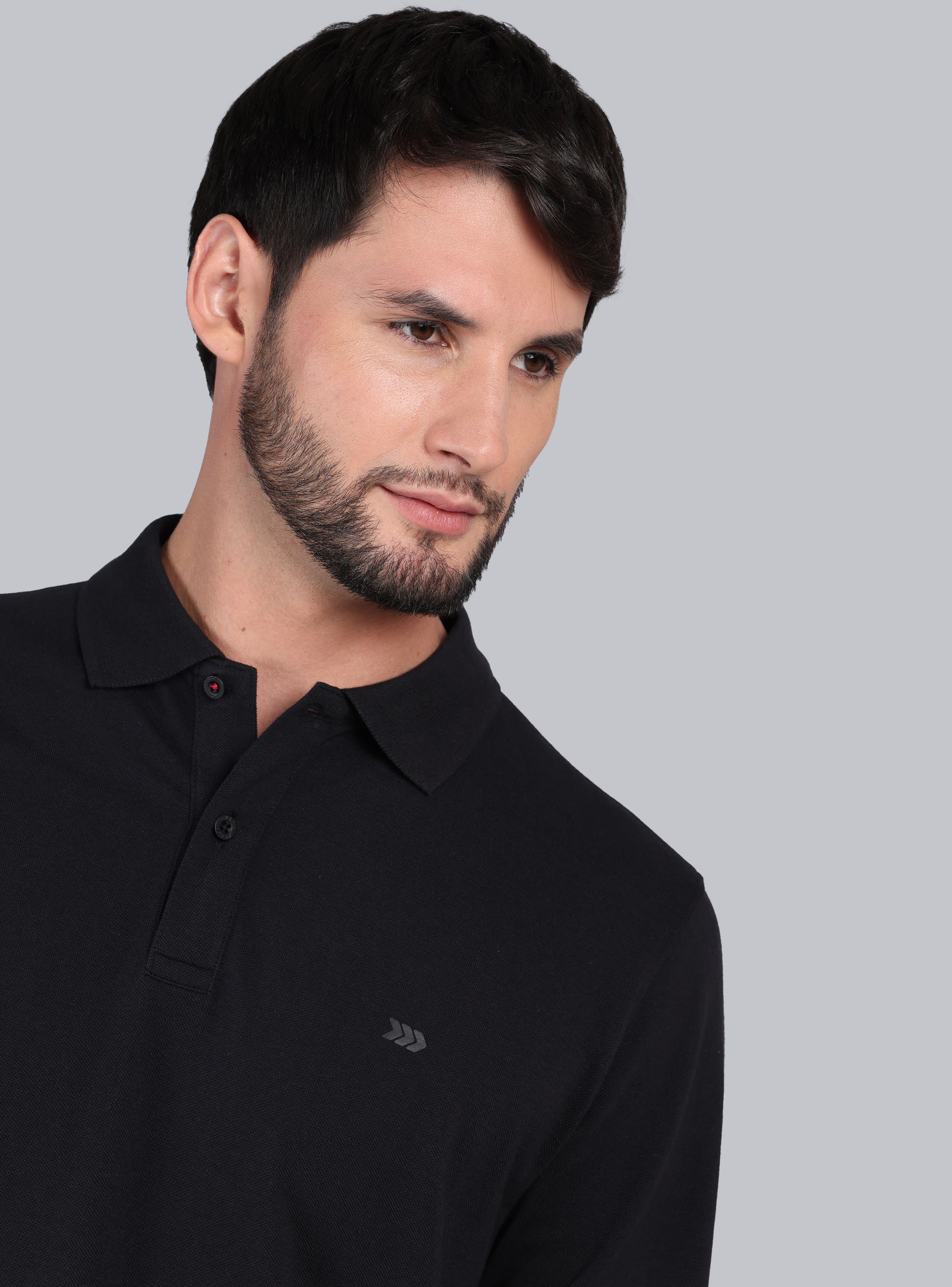POLERA PIQUE REGULAR FIT NEGRO ARROW - 3