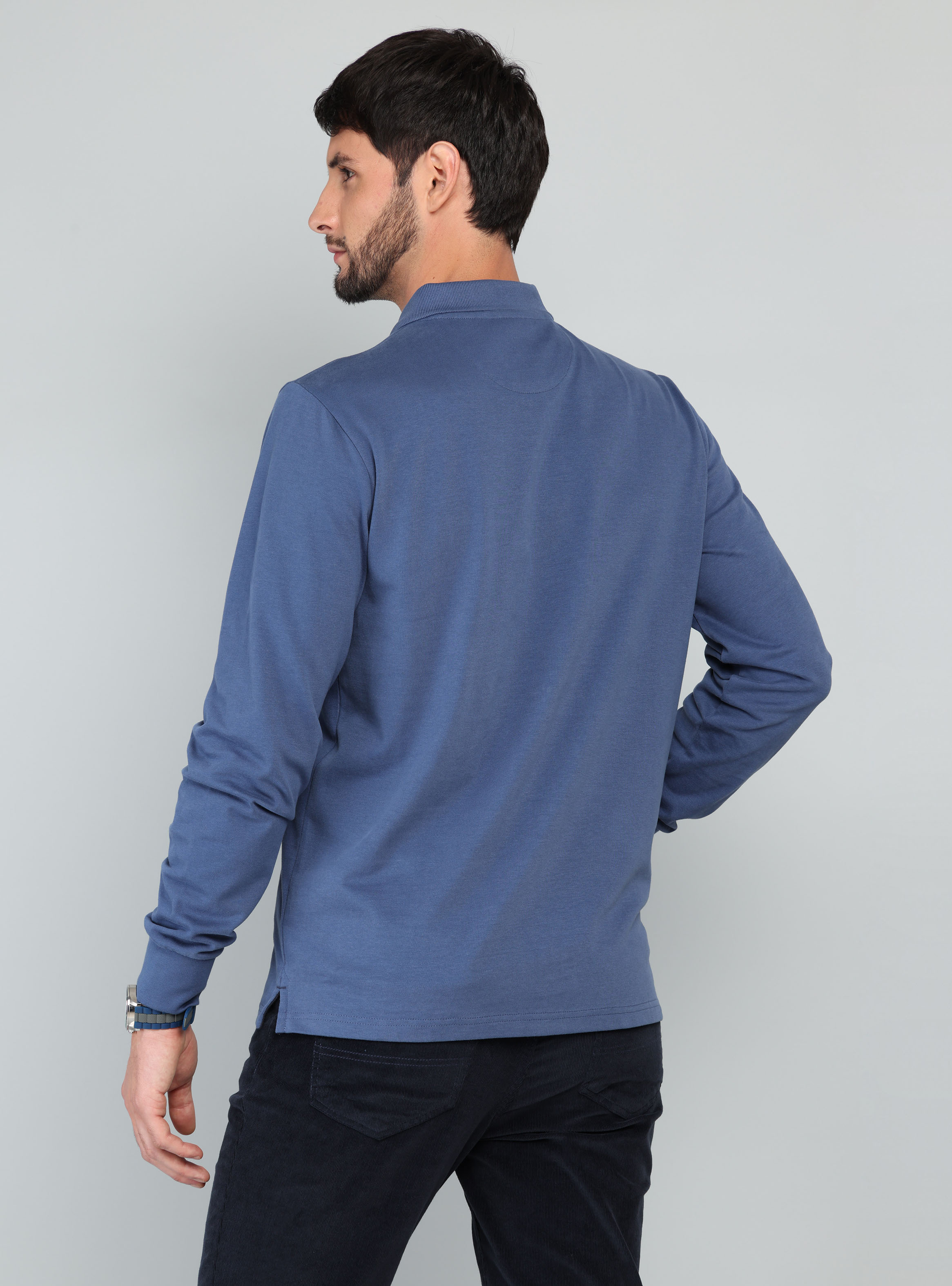 POLERA LISA MANGA LARGA REGULAR FIT DENIM ARROW - 2
