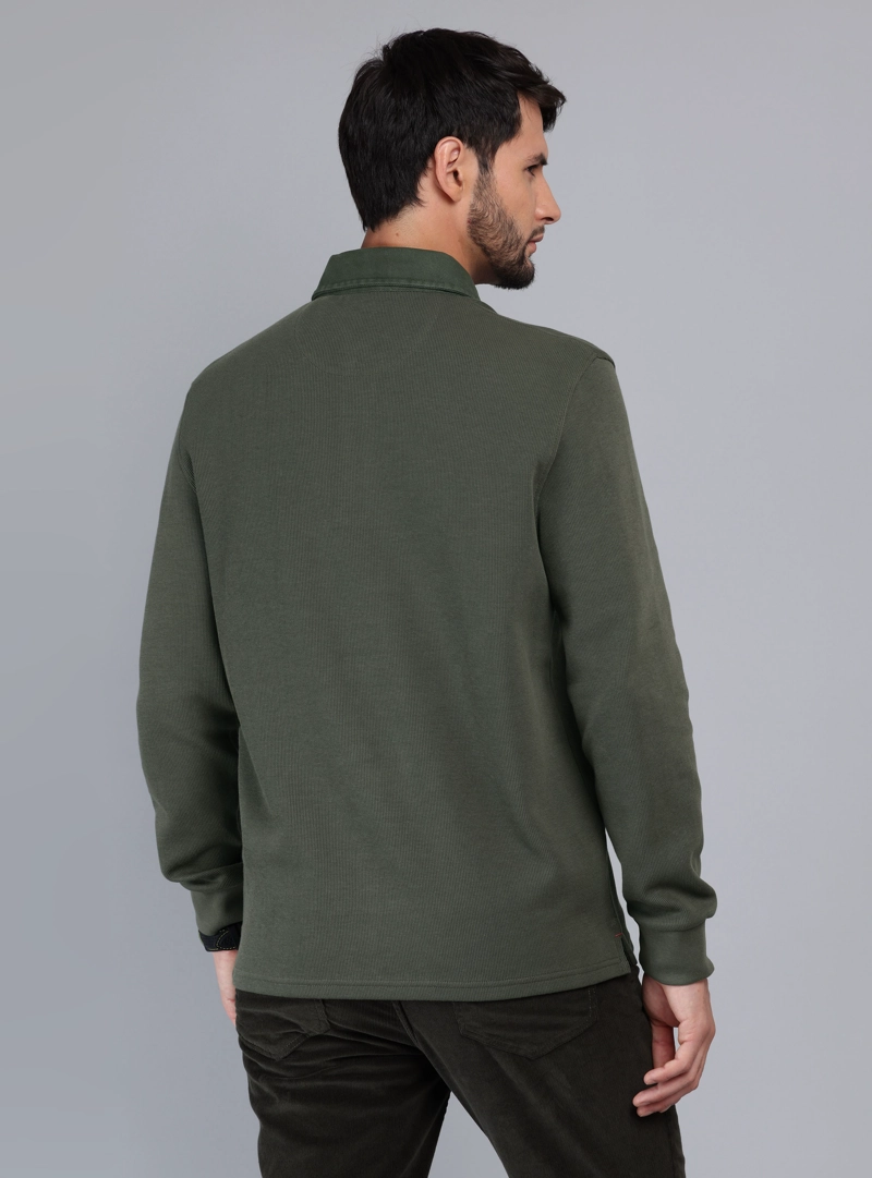 POLERA STONE WASH REGULAR FIT VERDE ARROW - 2