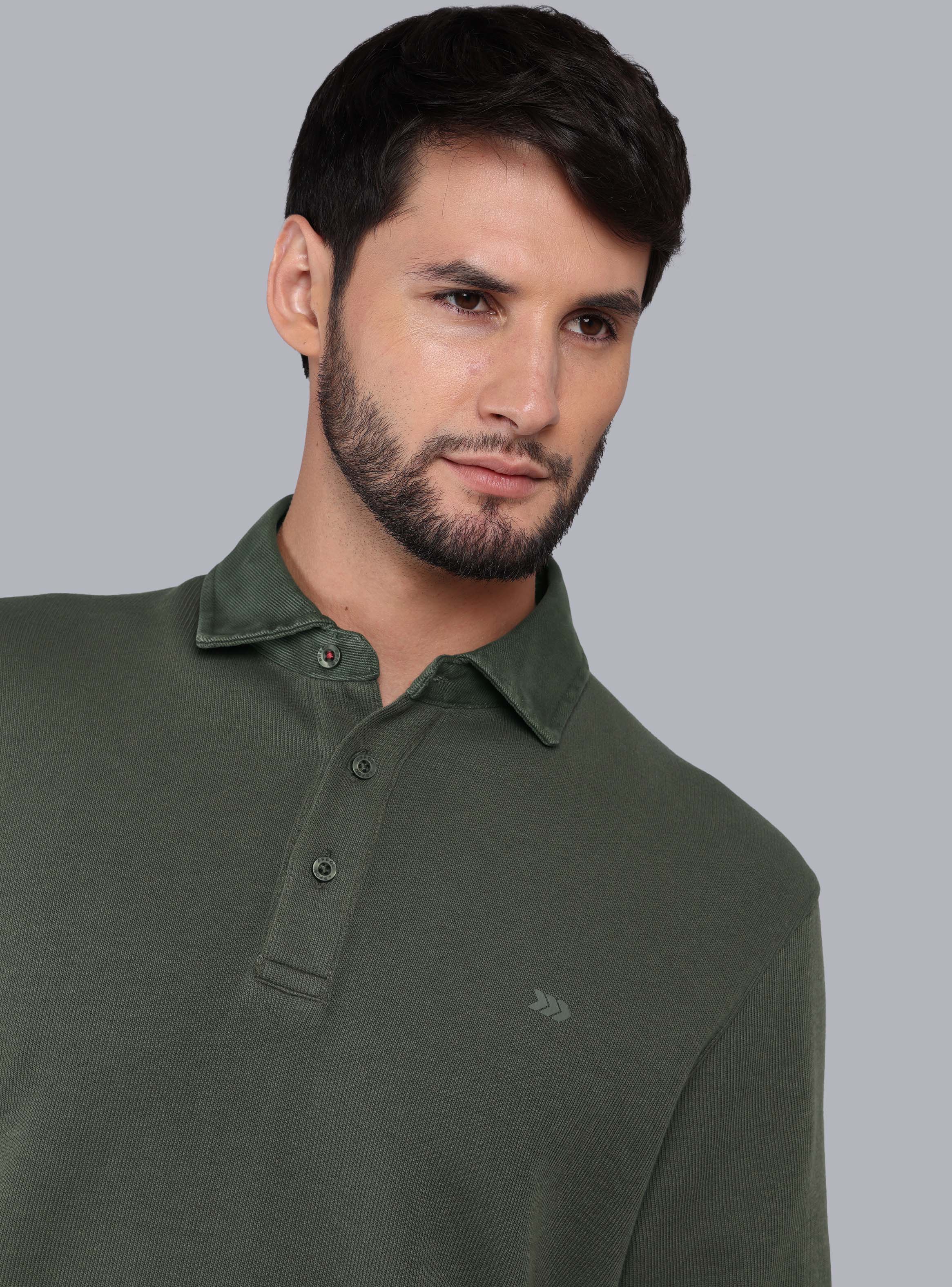 POLERA STONE WASH REGULAR FIT VERDE ARROW - 3