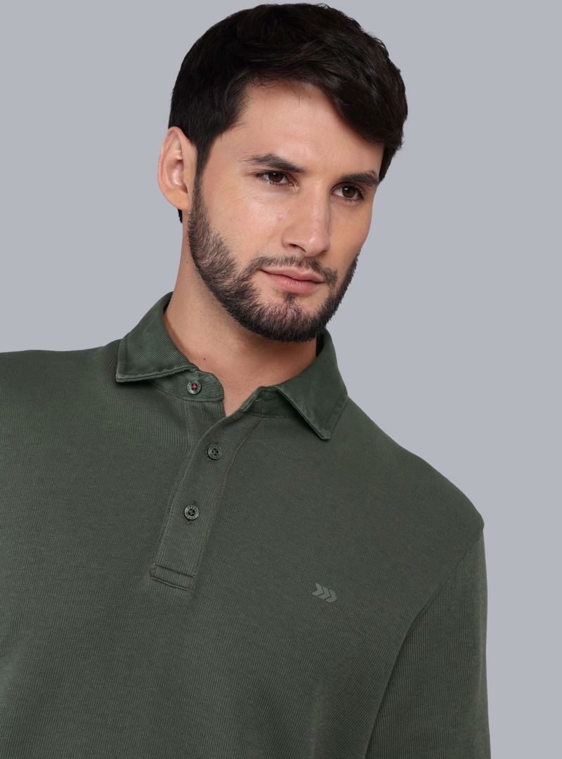 POLERA STONE WASH REGULAR FIT VERDE ARROW - 3
