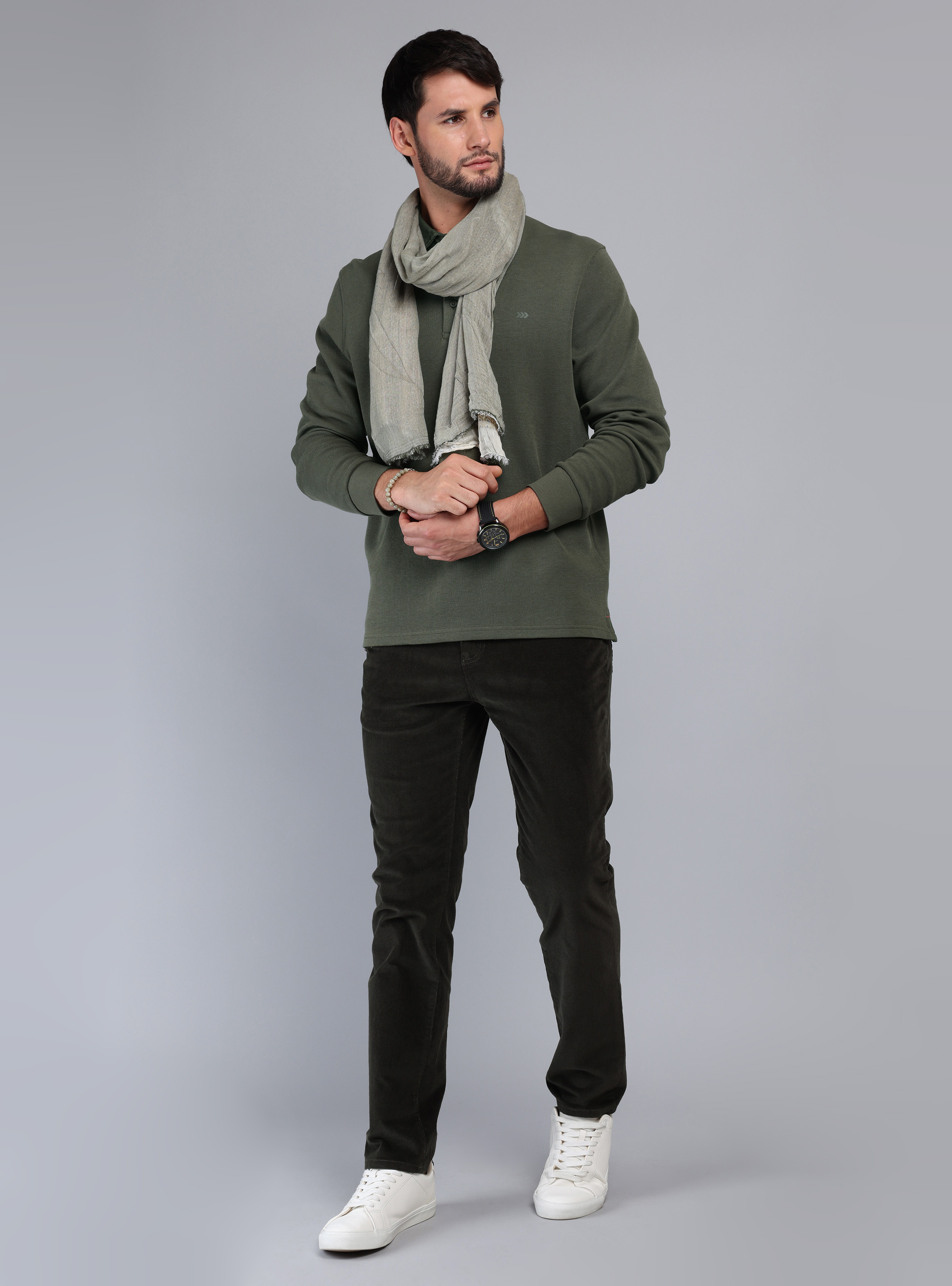 POLERA STONE WASH REGULAR FIT VERDE ARROW - 4