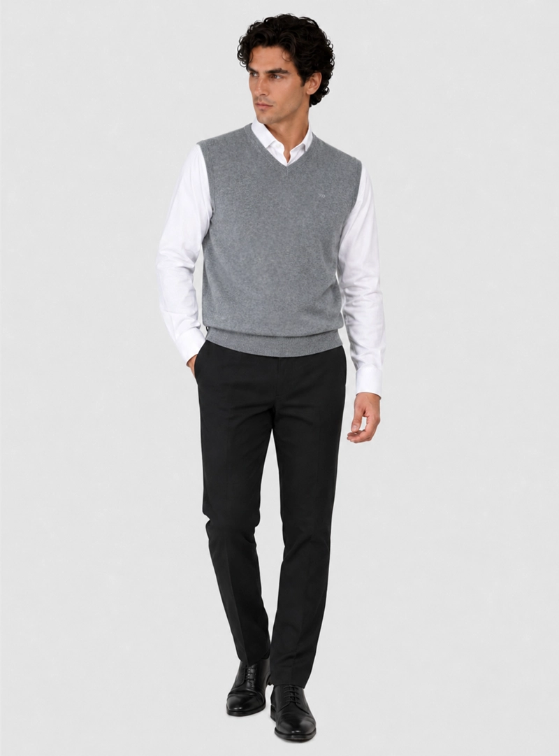SWEATER SIN MANGAS REGULAR FIT GRIS ARROW - 4