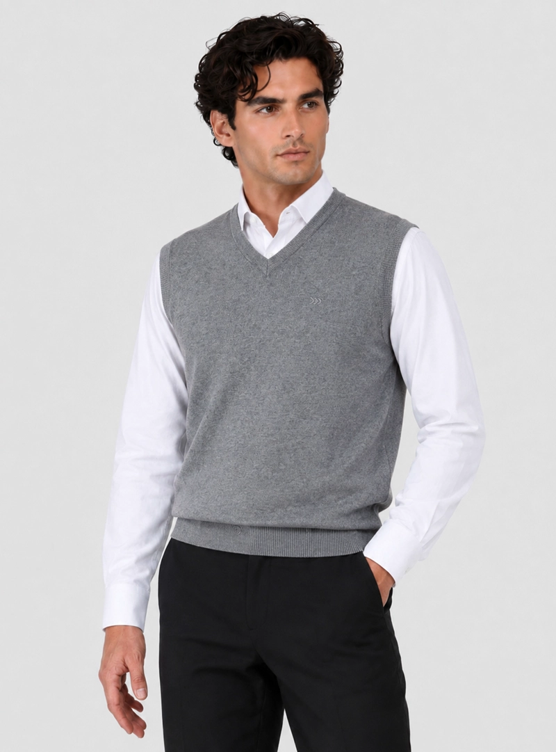 SWEATER SIN MANGAS REGULAR FIT GRIS ARROW - 8