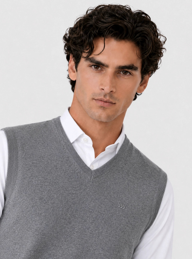 SWEATER SIN MANGAS REGULAR FIT GRIS ARROW - 9