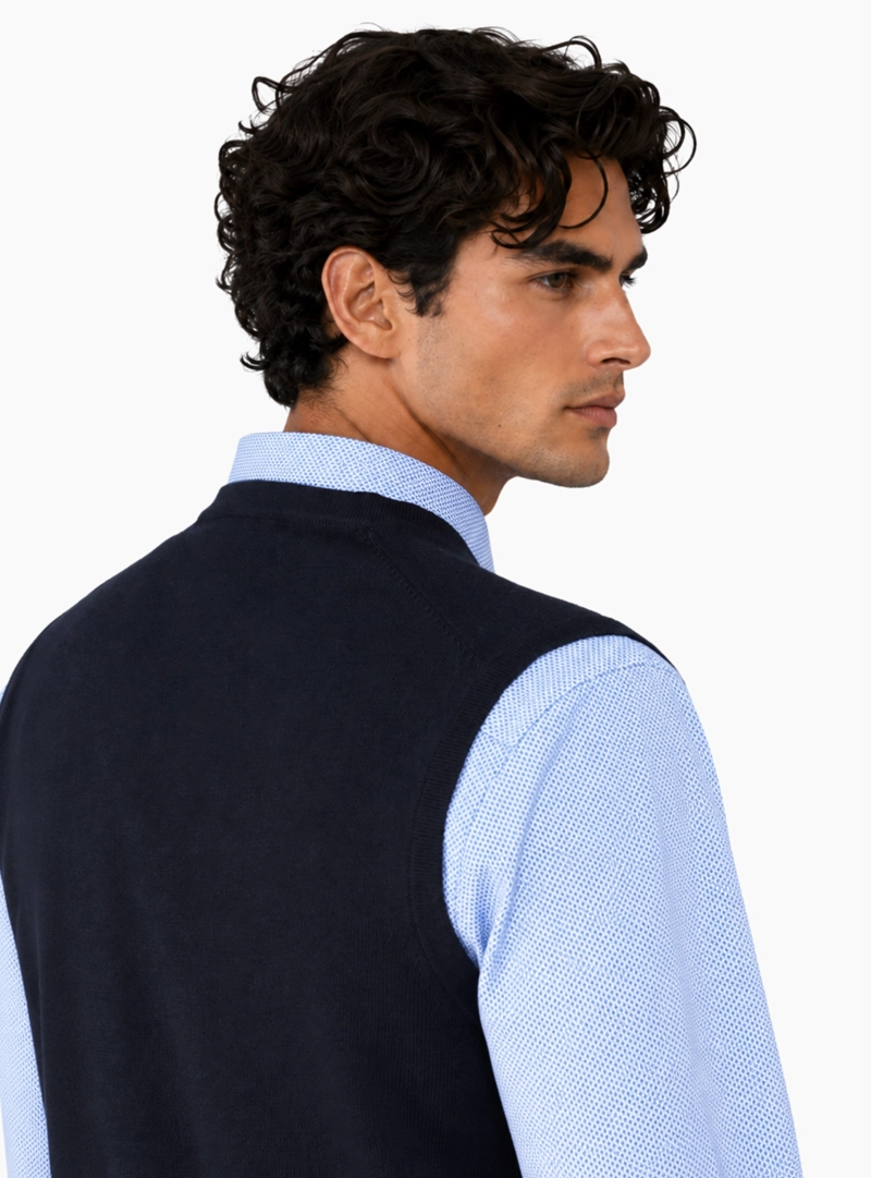 SWEATER SIN MANGAS REGULAR FIT AZUL MARINO ARROW - 4