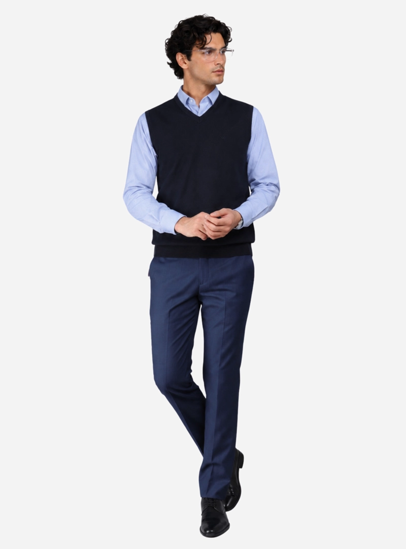 SWEATER SIN MANGAS REGULAR FIT AZUL MARINO ARROW - 5
