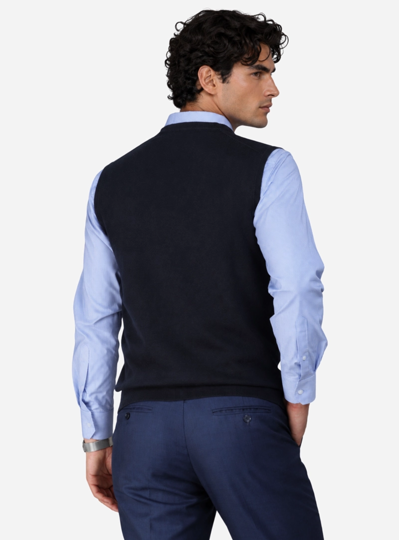 SWEATER SIN MANGAS REGULAR FIT AZUL MARINO ARROW - 9