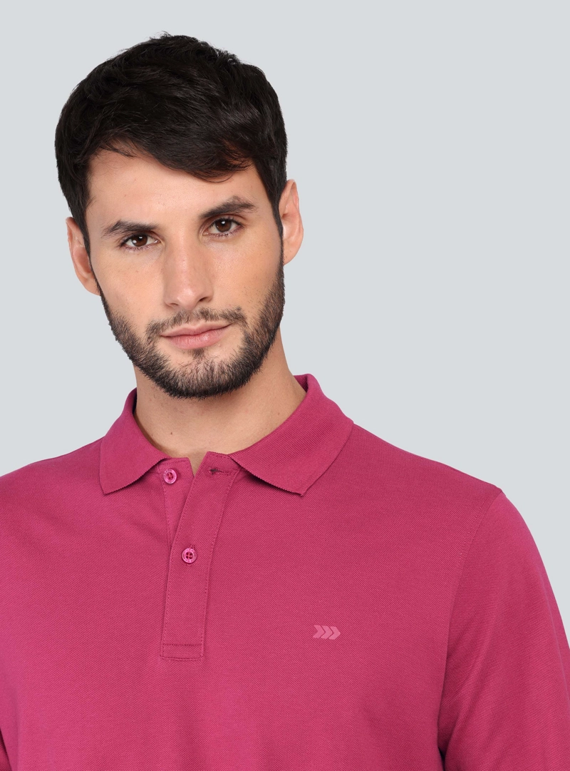 POLERA PIQUE REGULAR FIT GUINDA ARROW - 3