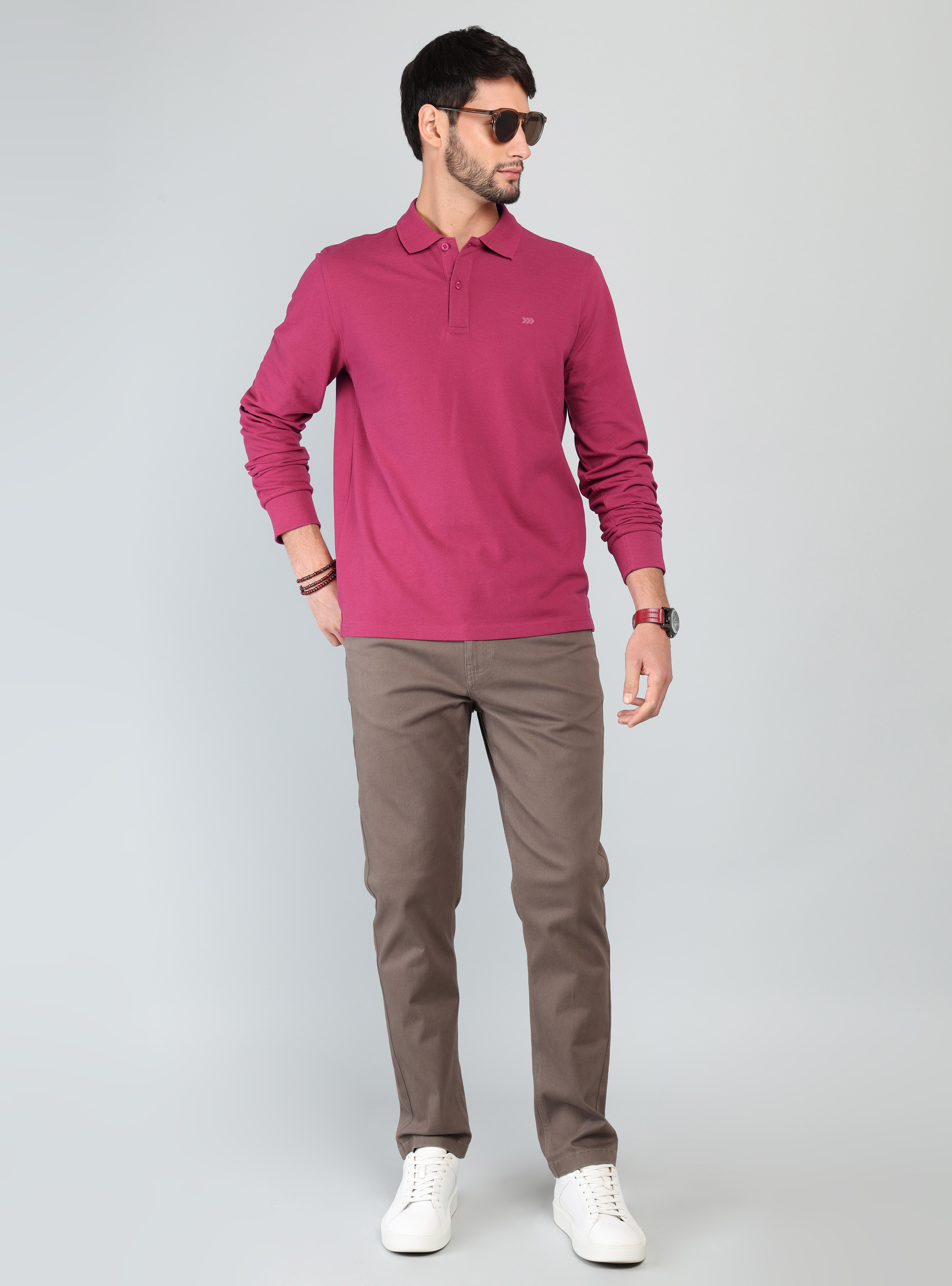 POLERA PIQUE REGULAR FIT GUINDA ARROW - 4