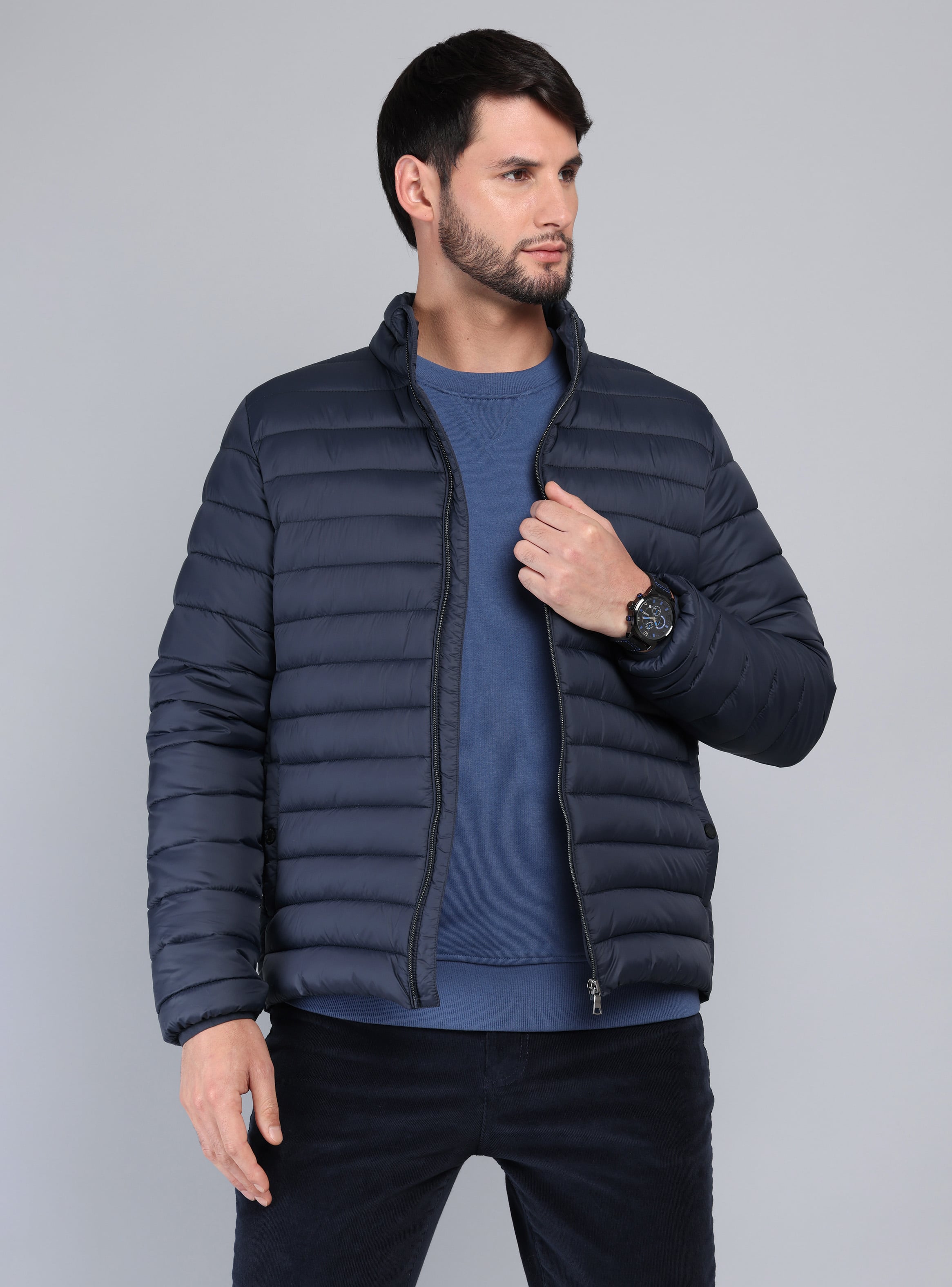 PARKA MANGA LARGA REGULAR FIT AZUL ARROW - 1