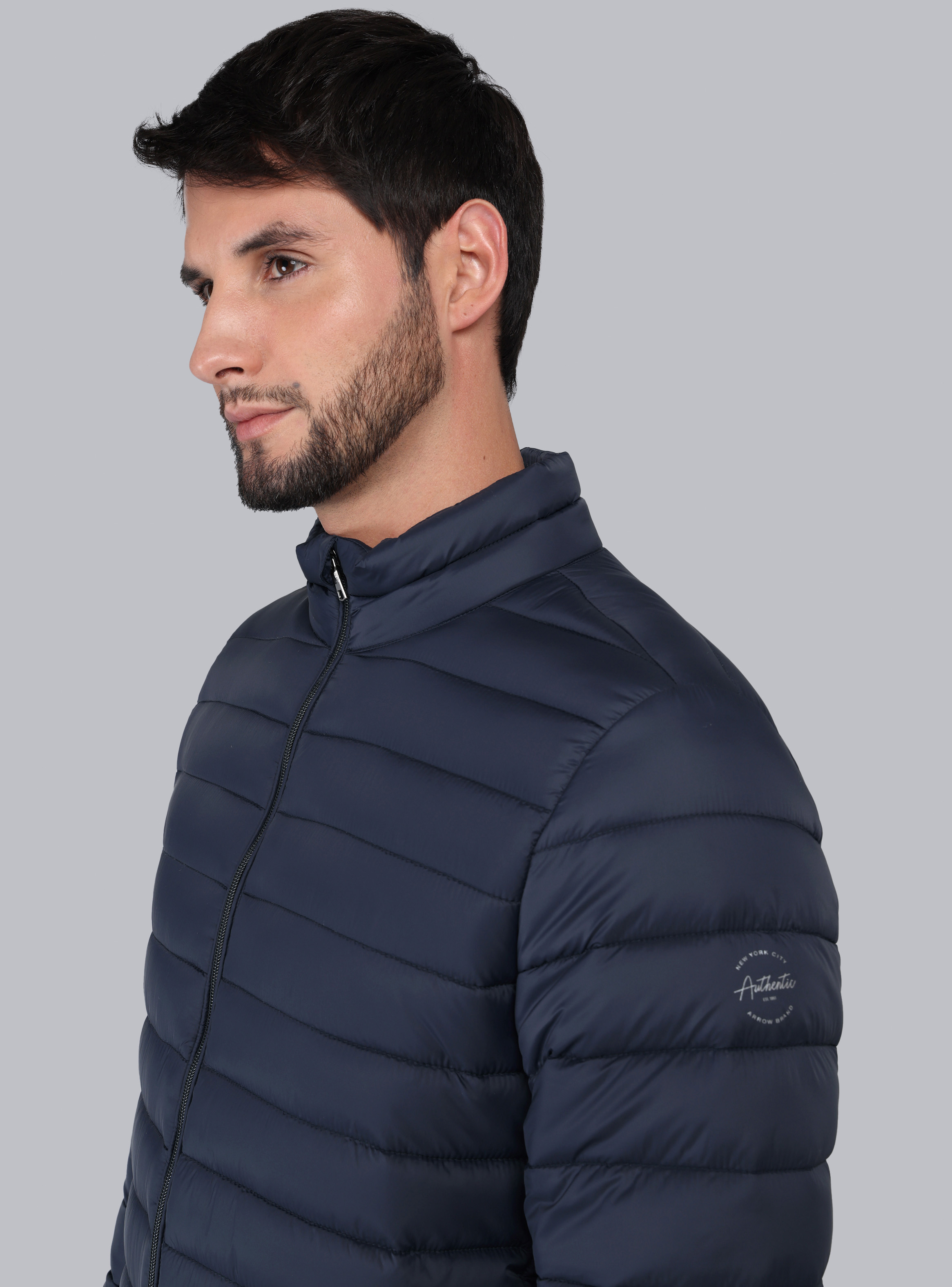 PARKA MANGA LARGA REGULAR FIT AZUL ARROW - 3