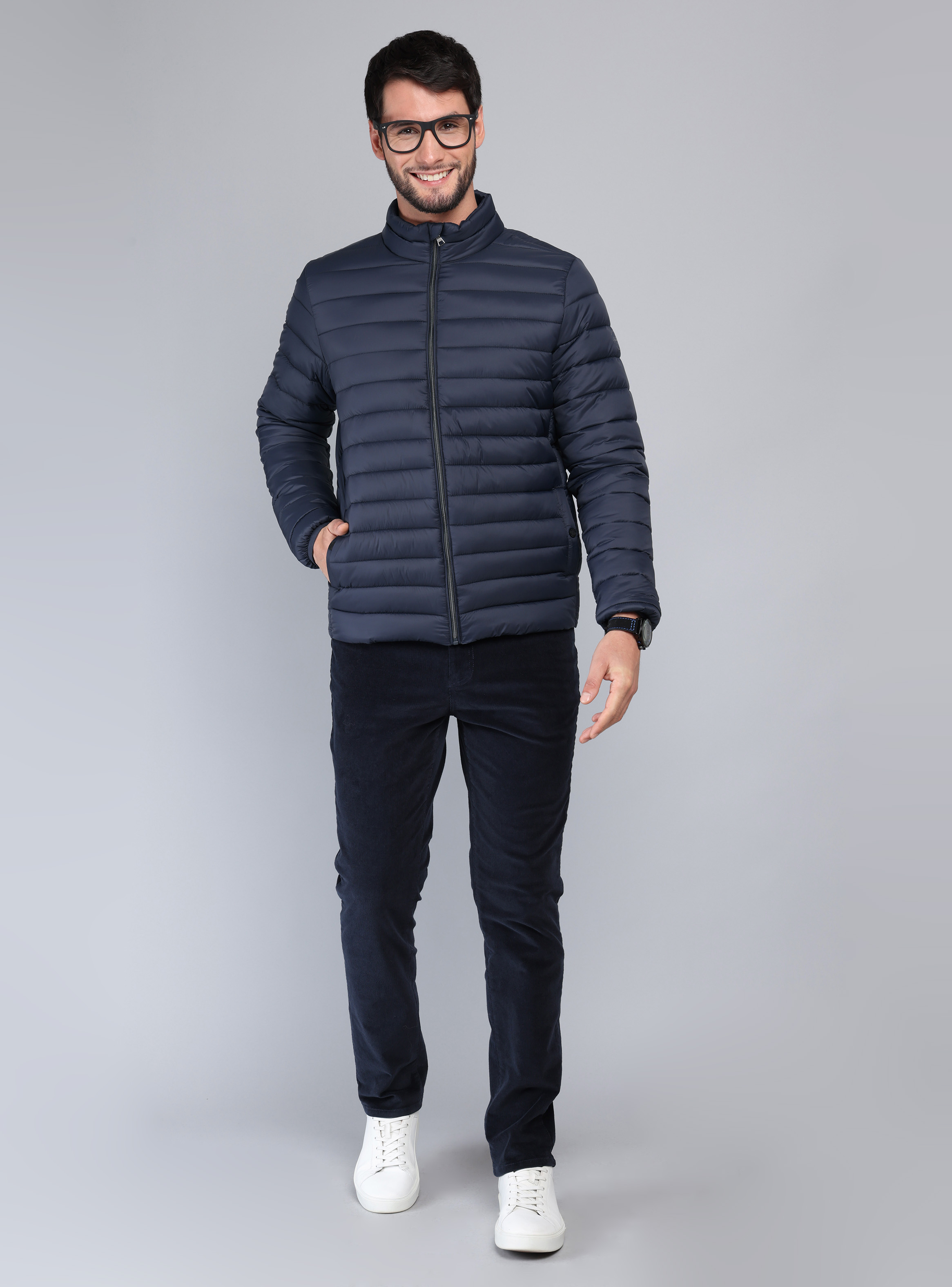 PARKA MANGA LARGA REGULAR FIT AZUL ARROW - 4