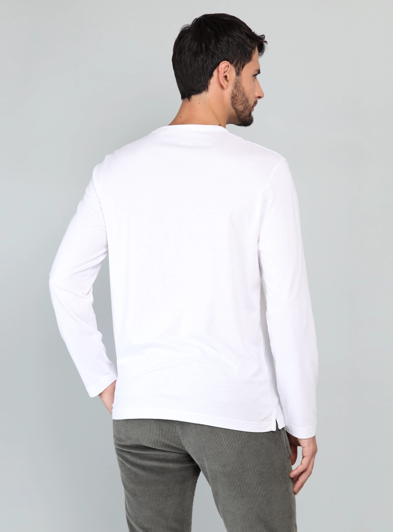 POLERA MANGA LARGA REGULAR FIT BLANCO ARROW - 2