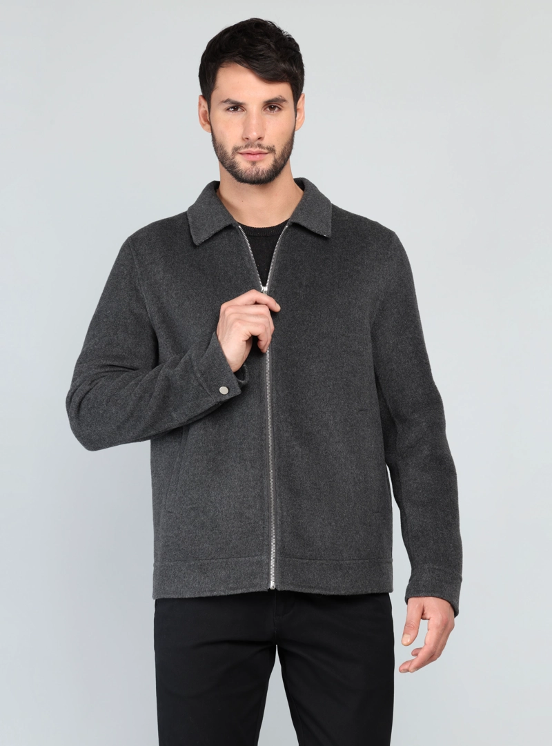 CHAQUETA LISA RECTA REGULAR FIT GRIS OSCURO ARROW - 1