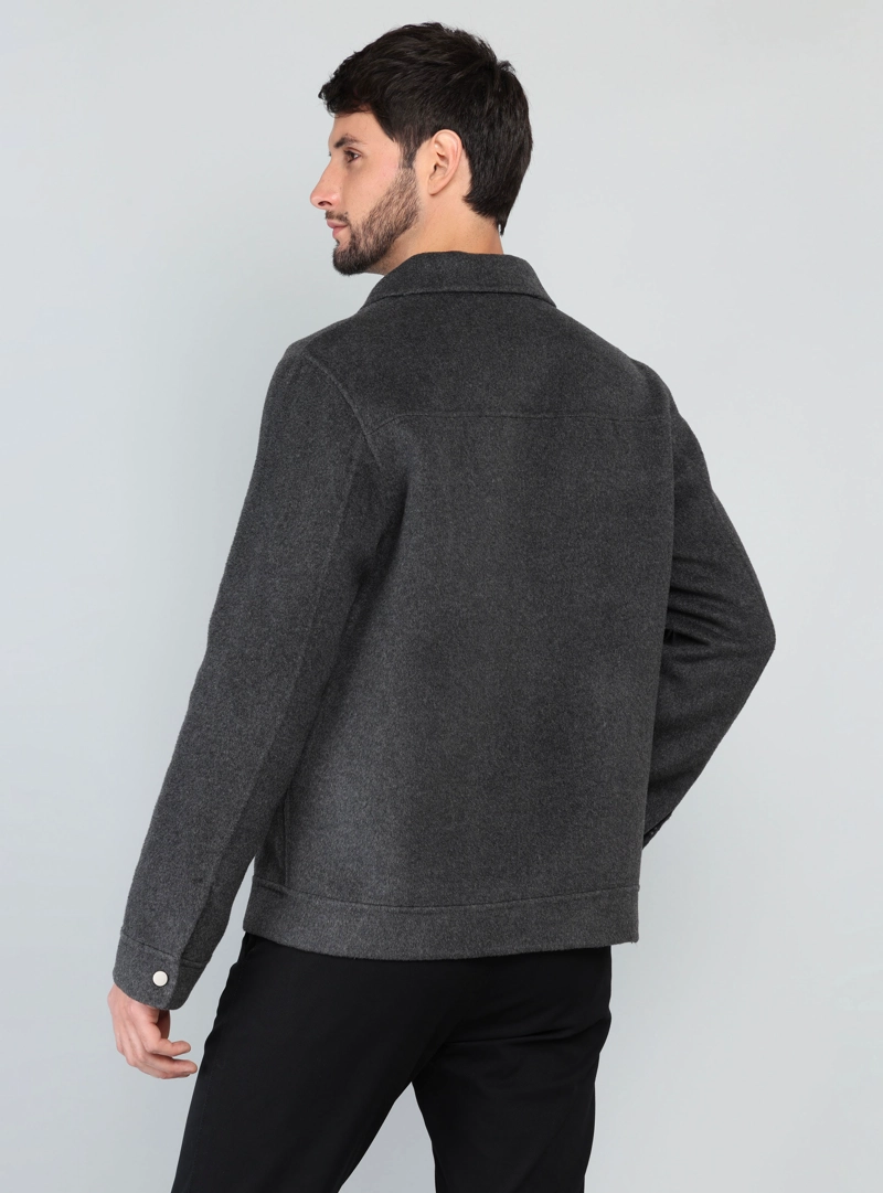 CHAQUETA LISA RECTA REGULAR FIT GRIS OSCURO ARROW - 2