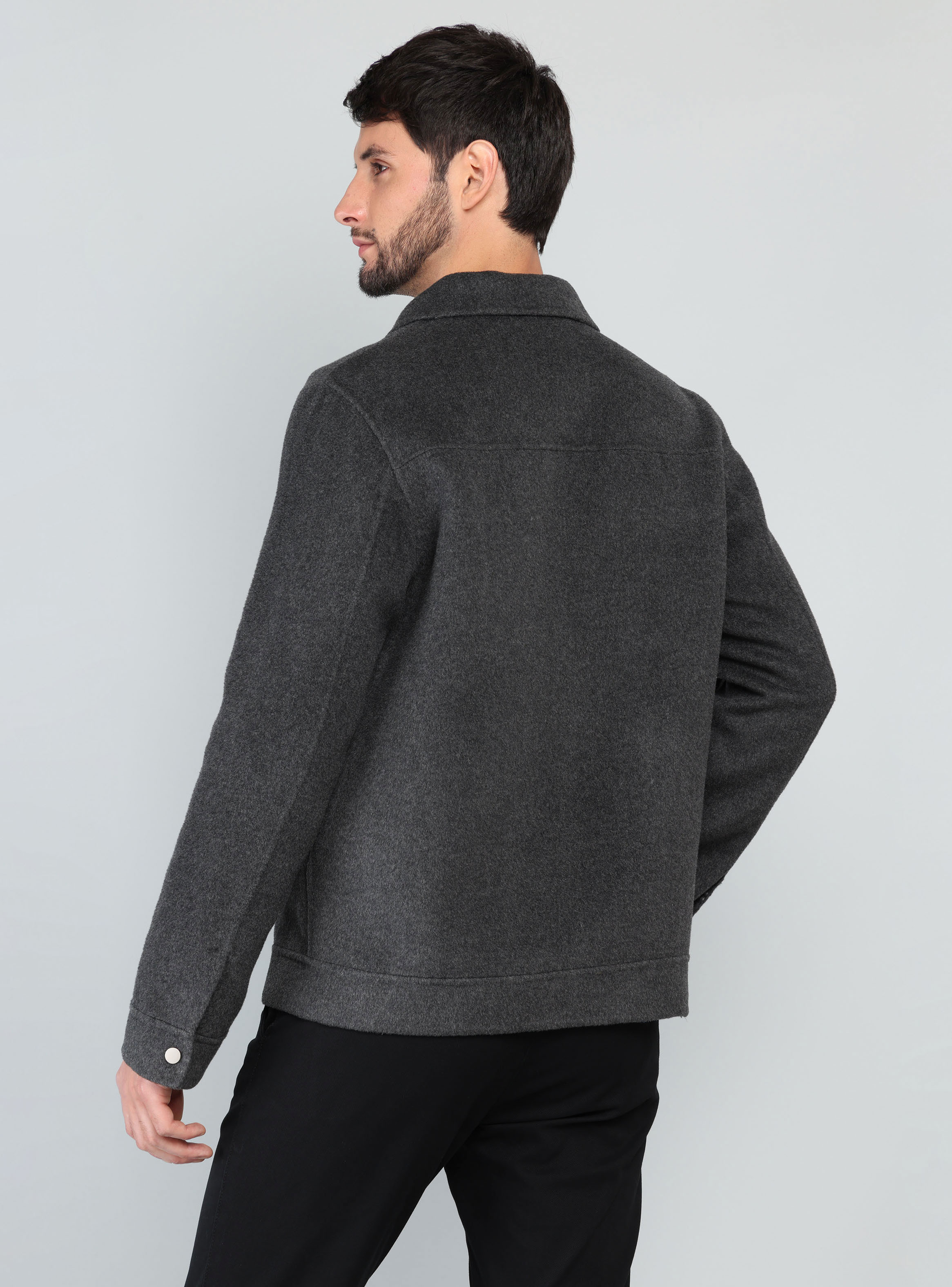 CHAQUETA LISA RECTA REGULAR FIT GRIS OSCURO ARROW - 2