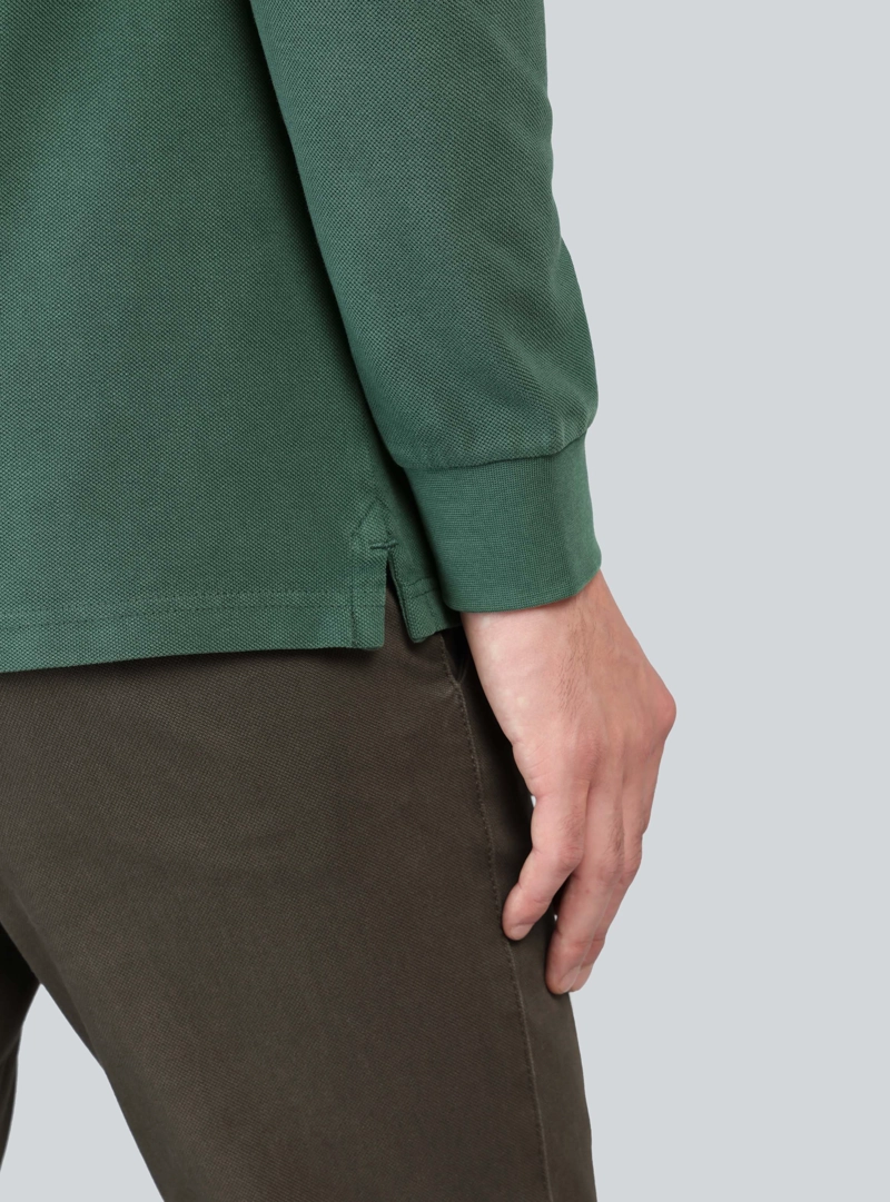 POLERA PIQUE STONE WASH REGULAR FIT VERDE ARROW - 5
