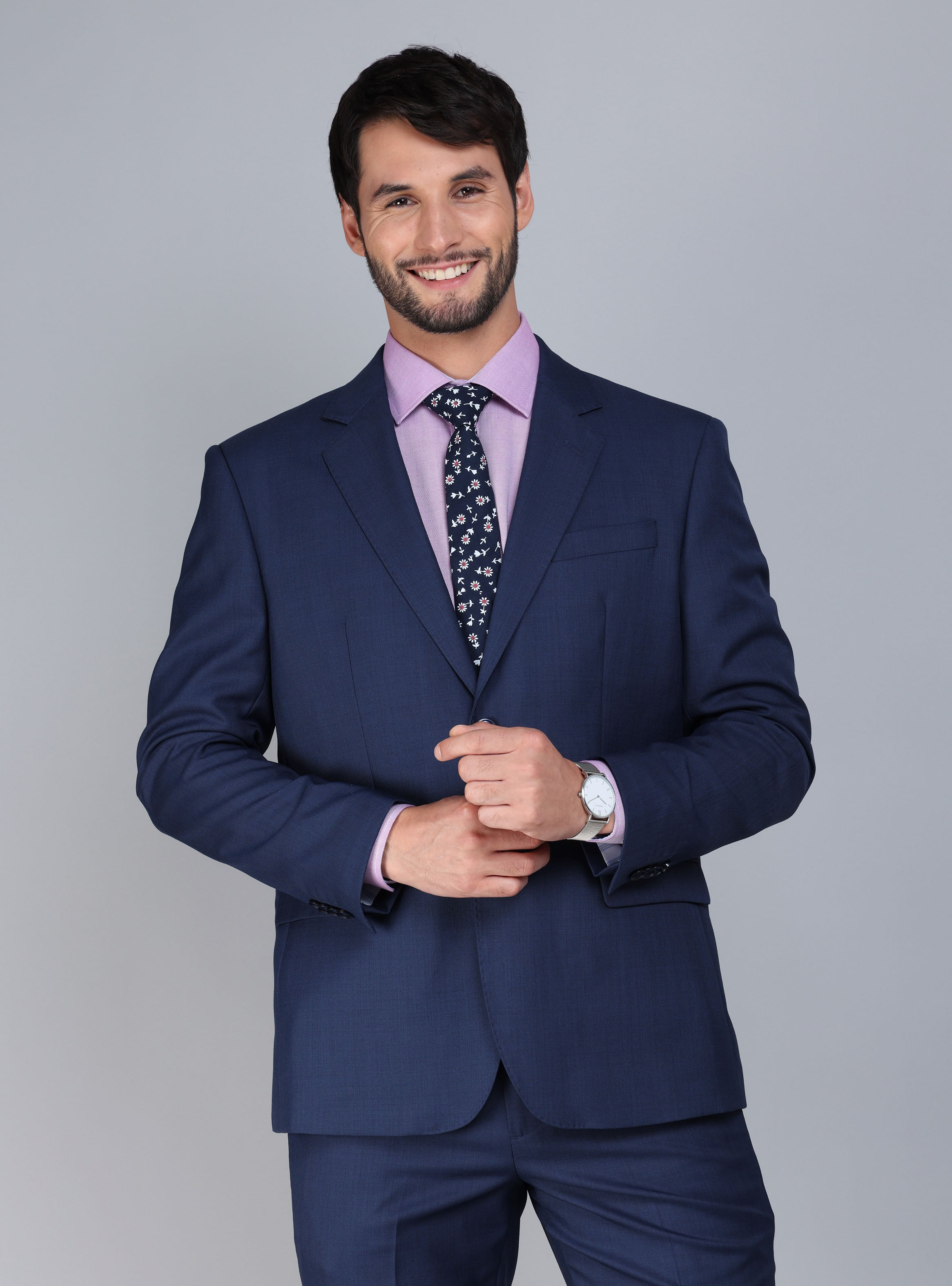 TRAJE LANA TAILORED FIT AZUL ARROW - 3