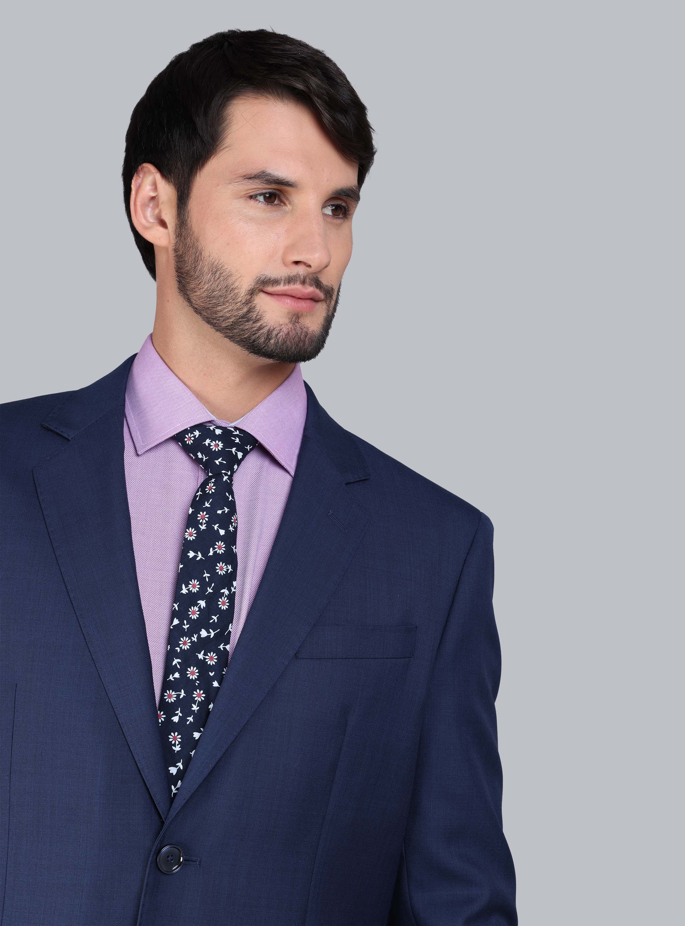 TRAJE LANA TAILORED FIT AZUL ARROW - 4
