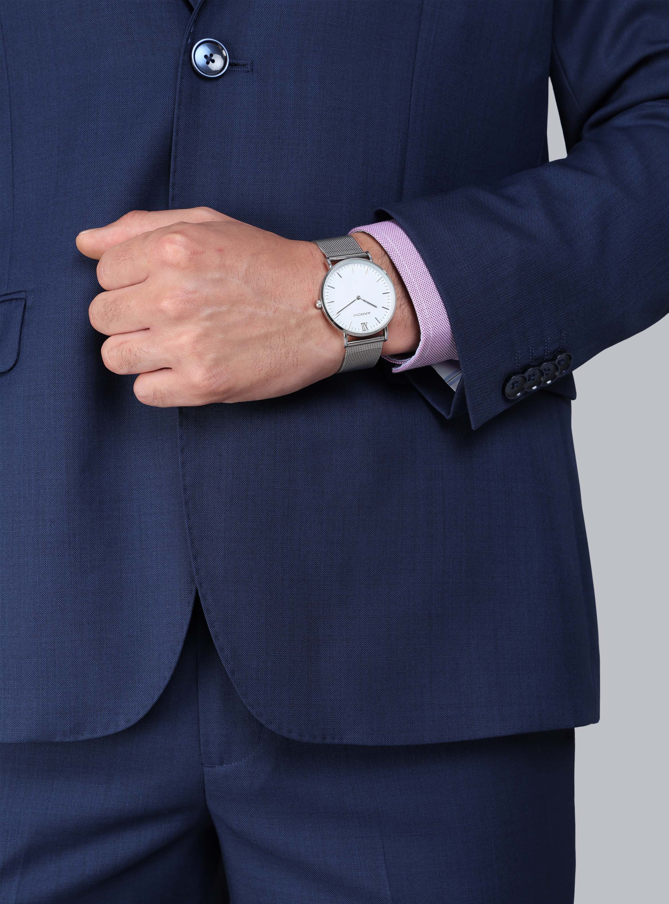 TRAJE LANA TAILORED FIT AZUL ARROW - 5