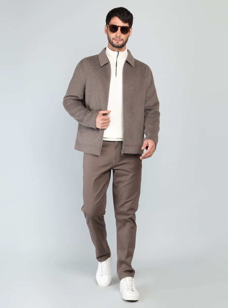 CHAQUETA LISA RECTA REGULAR FIT CAFE ARROW - 4