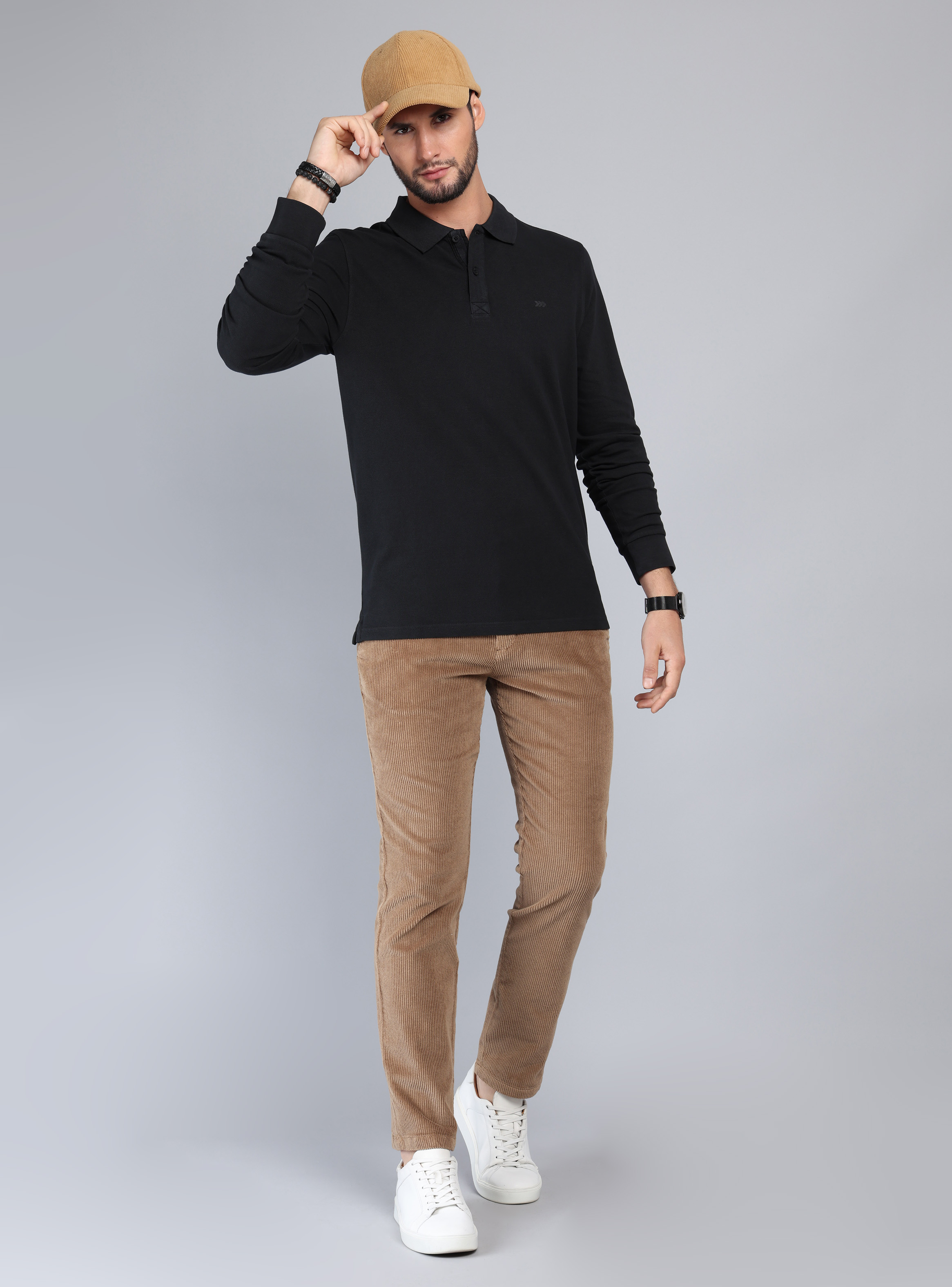 POLERA PIQUE STONE WASH REGULAR FIT NEGRO ARROW - 4